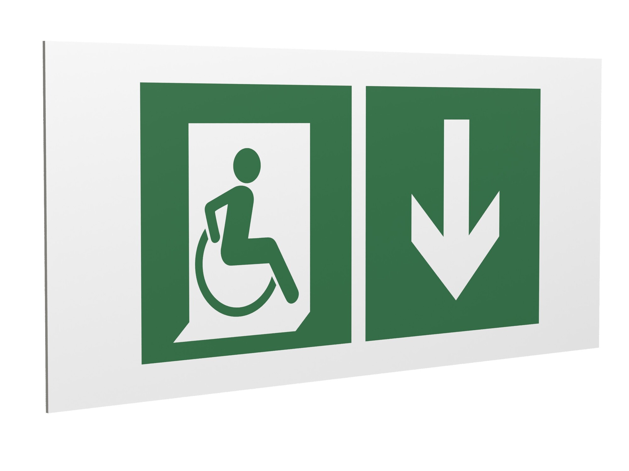 Знак безопасности PS-36164.E70''Указ. двери эвакуац. выхода (прав.) для МГН''