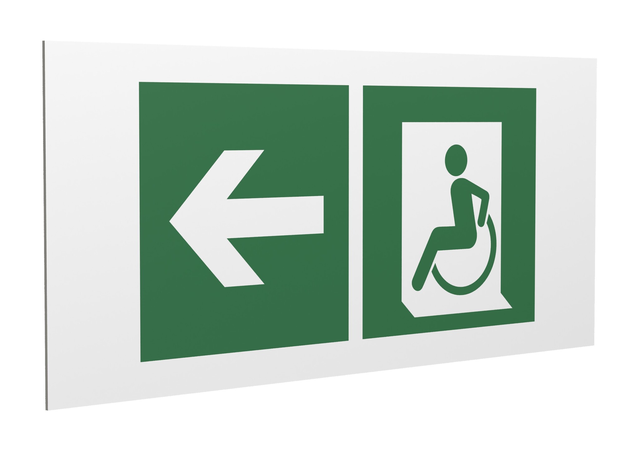 Знак безопасности PS-36164.E72''Напр. движения к эвакуац. выходу МГН налево''