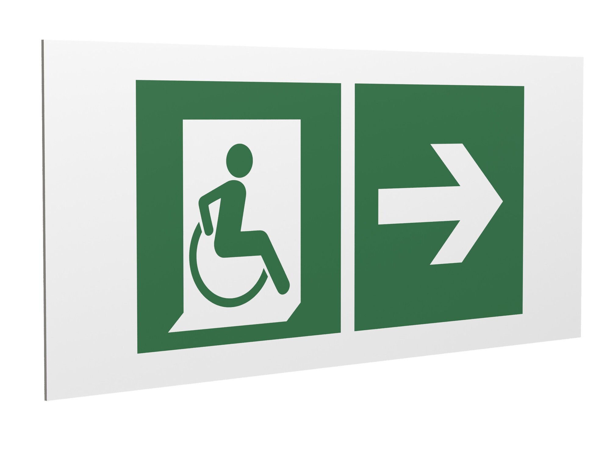 Знак безопасности PS-36164.E73''Напр. движения к эвакуац. выходу МГН направо''