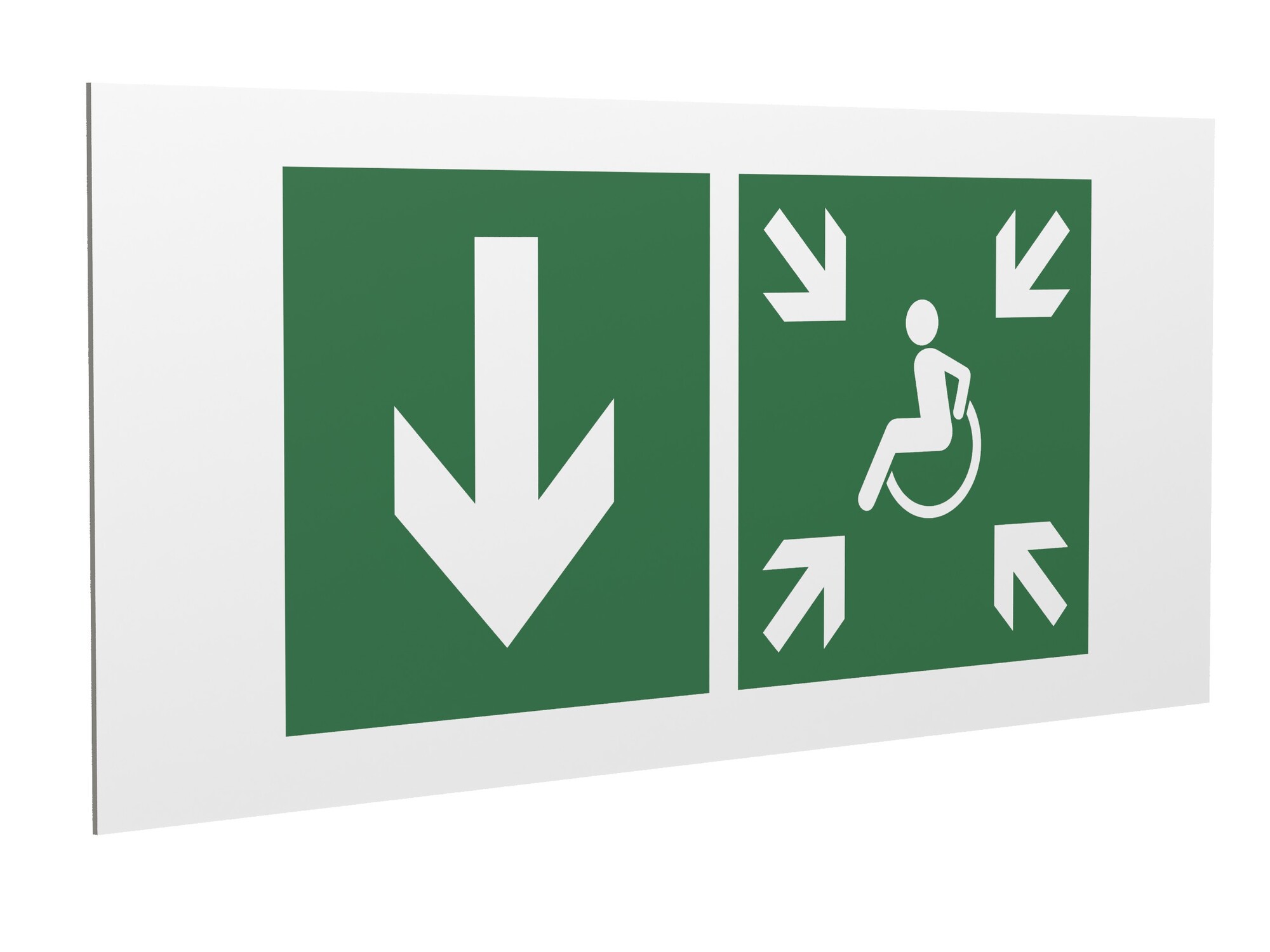 Знак безопасности PP-36162.E79''Указ. двери пункта сбора(безоп.зоны)МГН(лев.)''