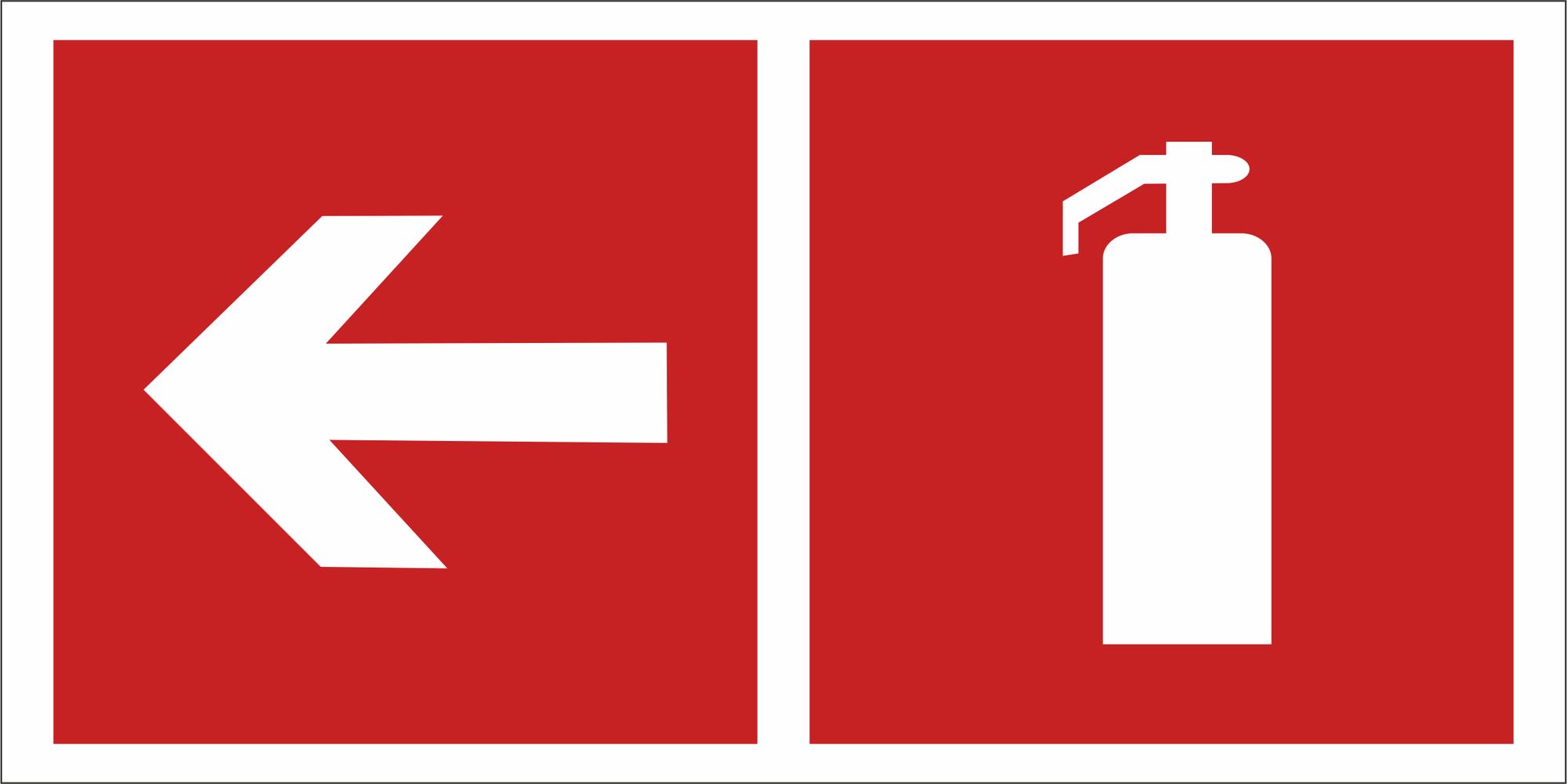 Знак безопасности BL-2010B.F32''Указ. движения к огнетушителю налево''