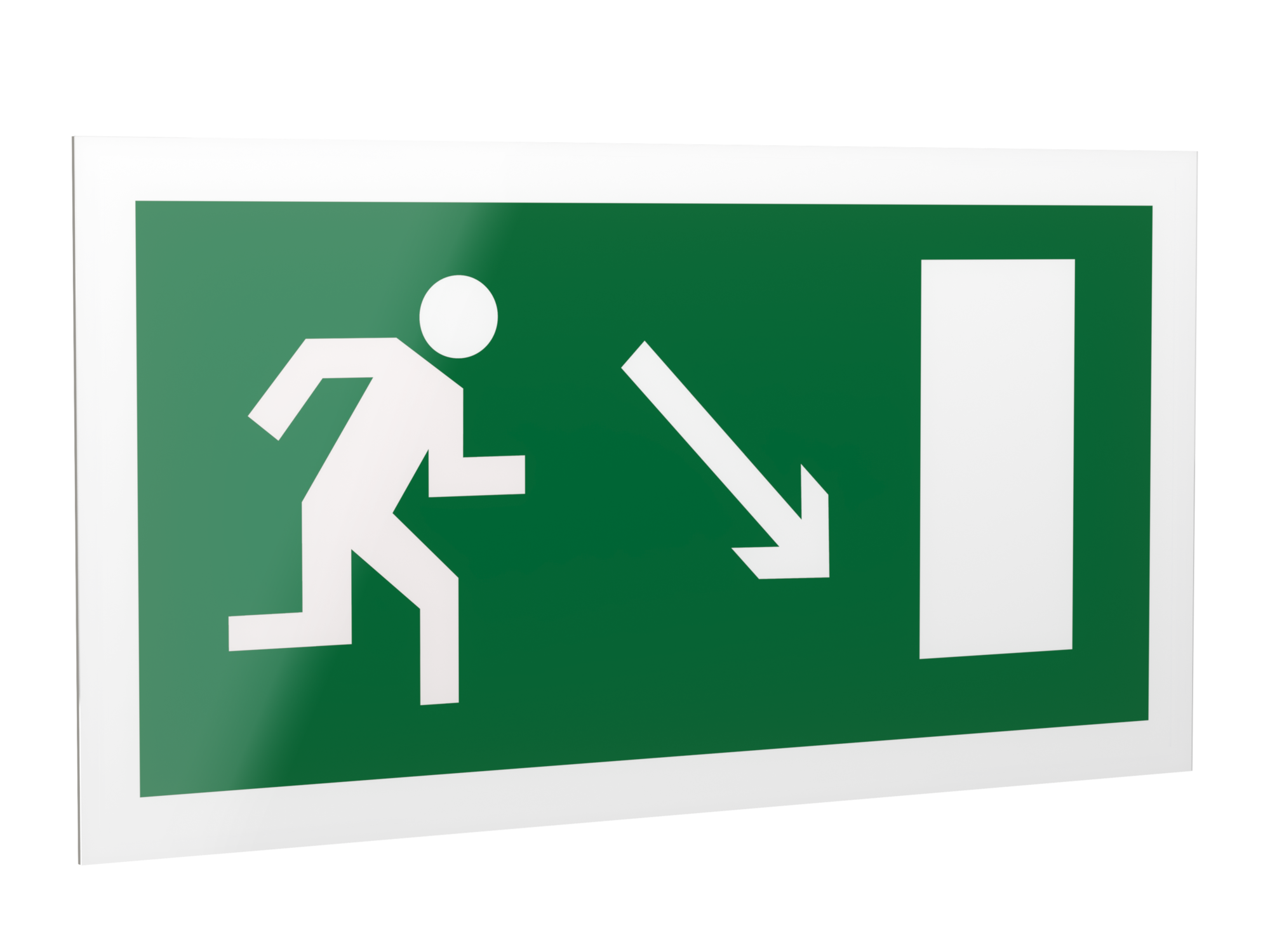 Знак безопасности PP-40205.E07''Напр. к эвакуационному выходу направо вниз''
