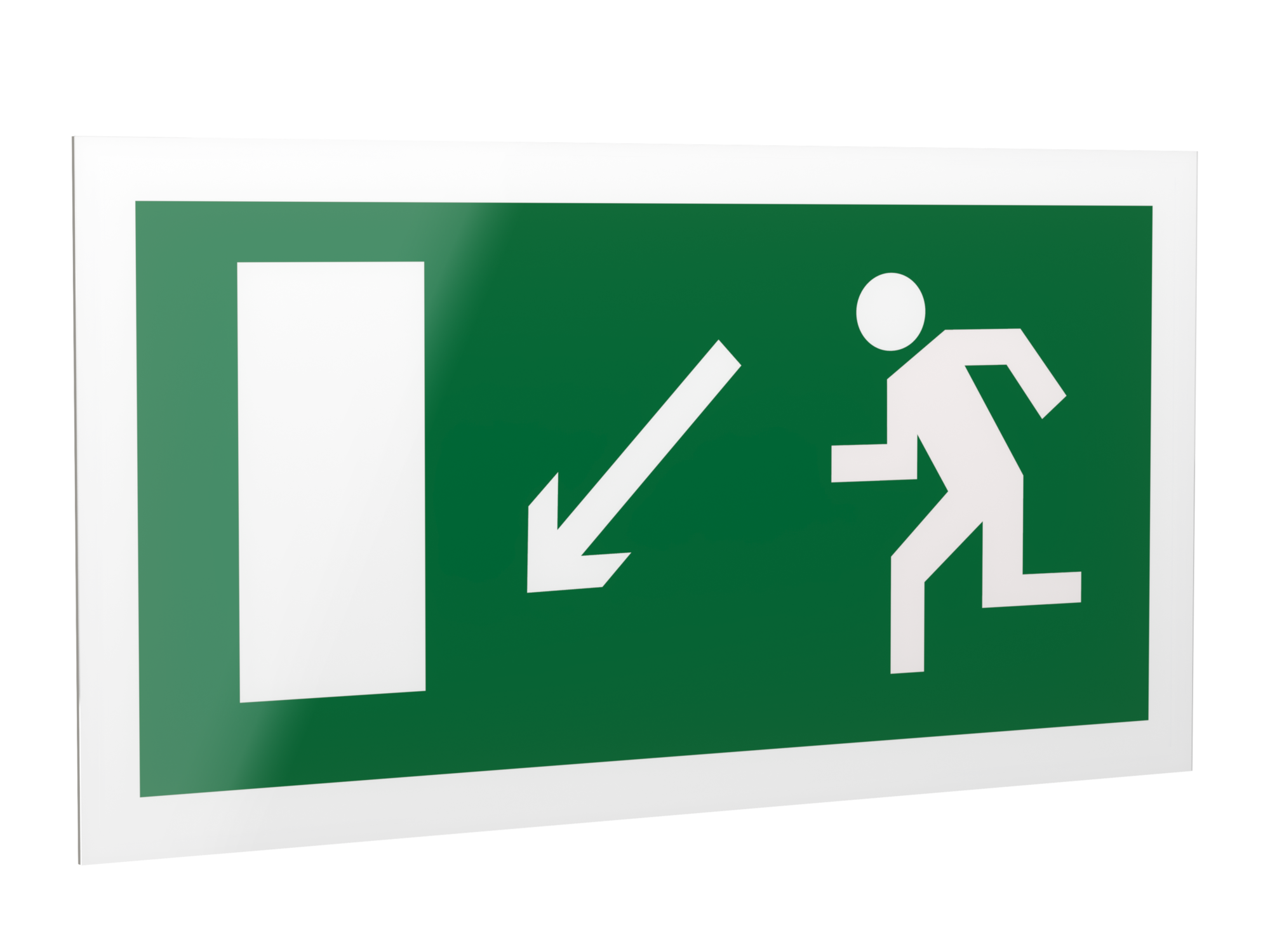 Знак безопасности PS-42226.E08''Напр. к эвакуационному выходу налево вниз''