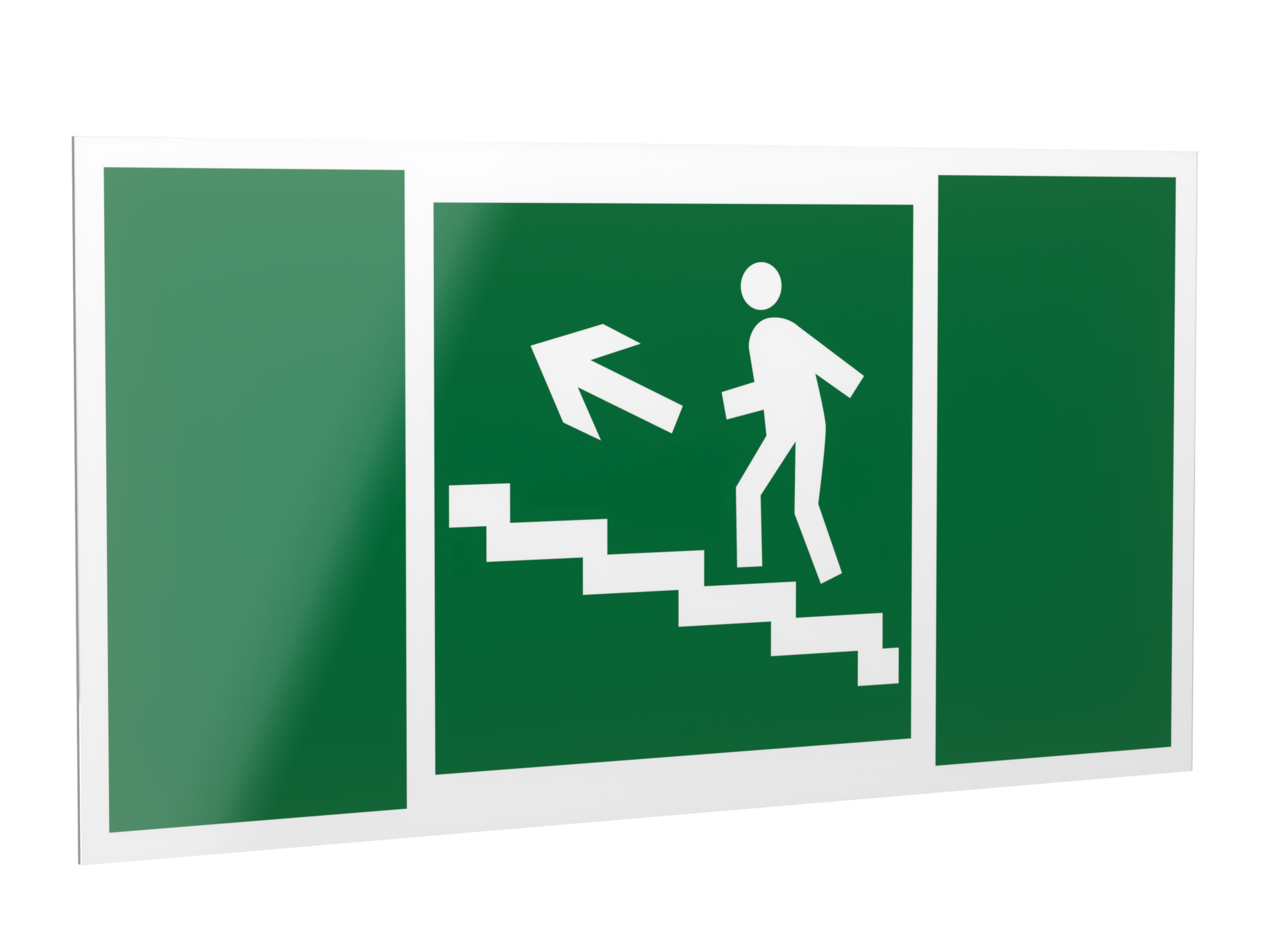 Знак безопасности PP-40205.E16''Напр. к эвакуац. выходу по лестн. вверх (лев.)''