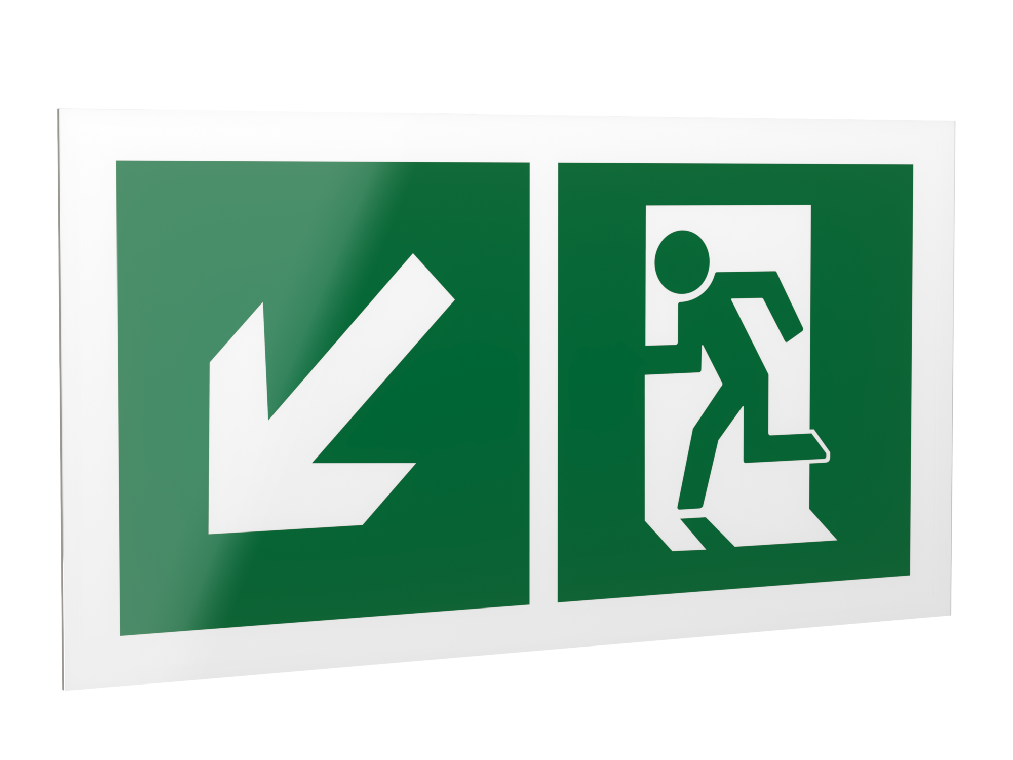 Знак безопасности PP-40205.E33''Напр. к эвакуационному выходу налево вниз''