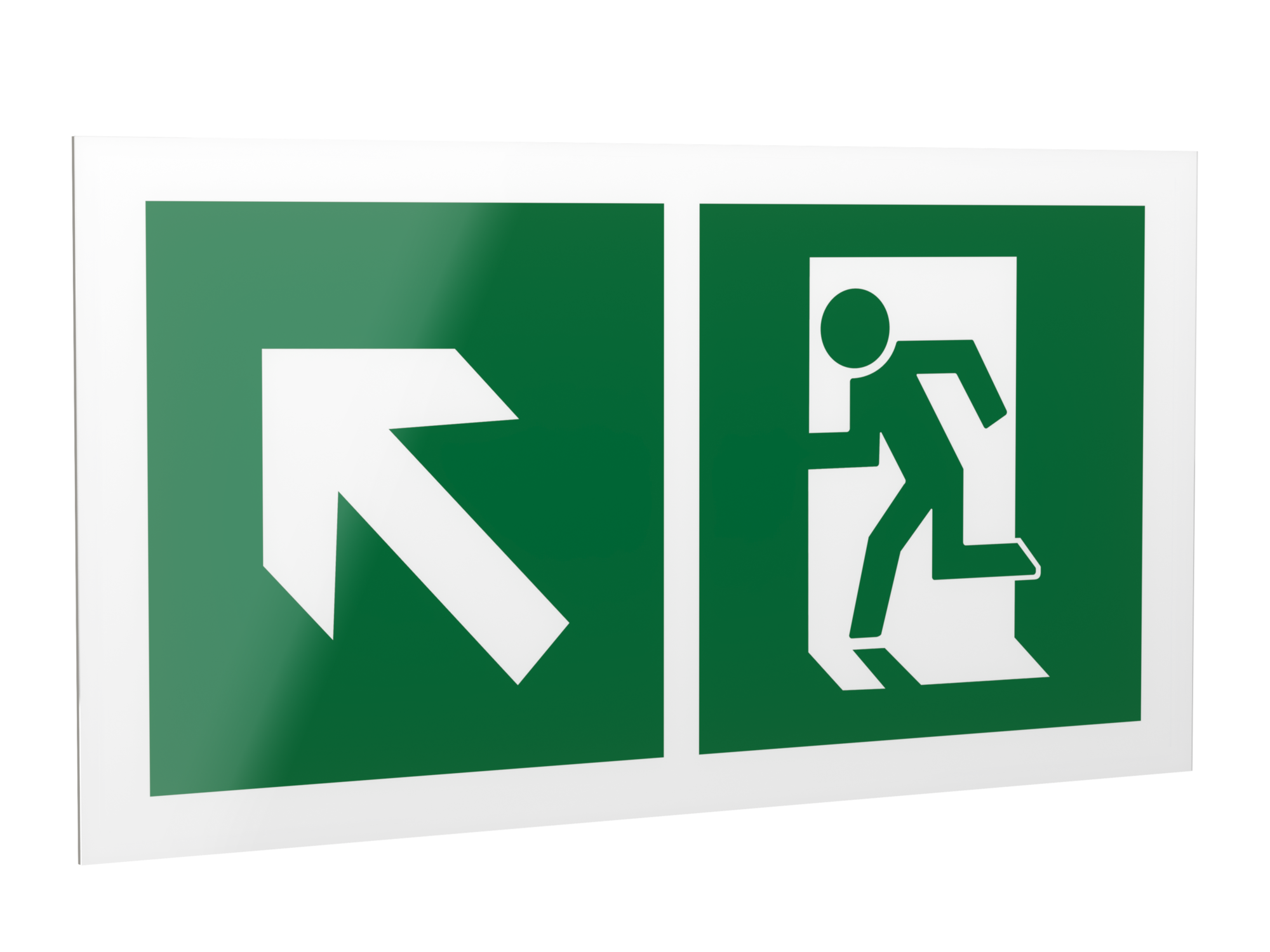 Знак безопасности PS-42226.E34''Напр. к эвакуационному выходу налево вверх''