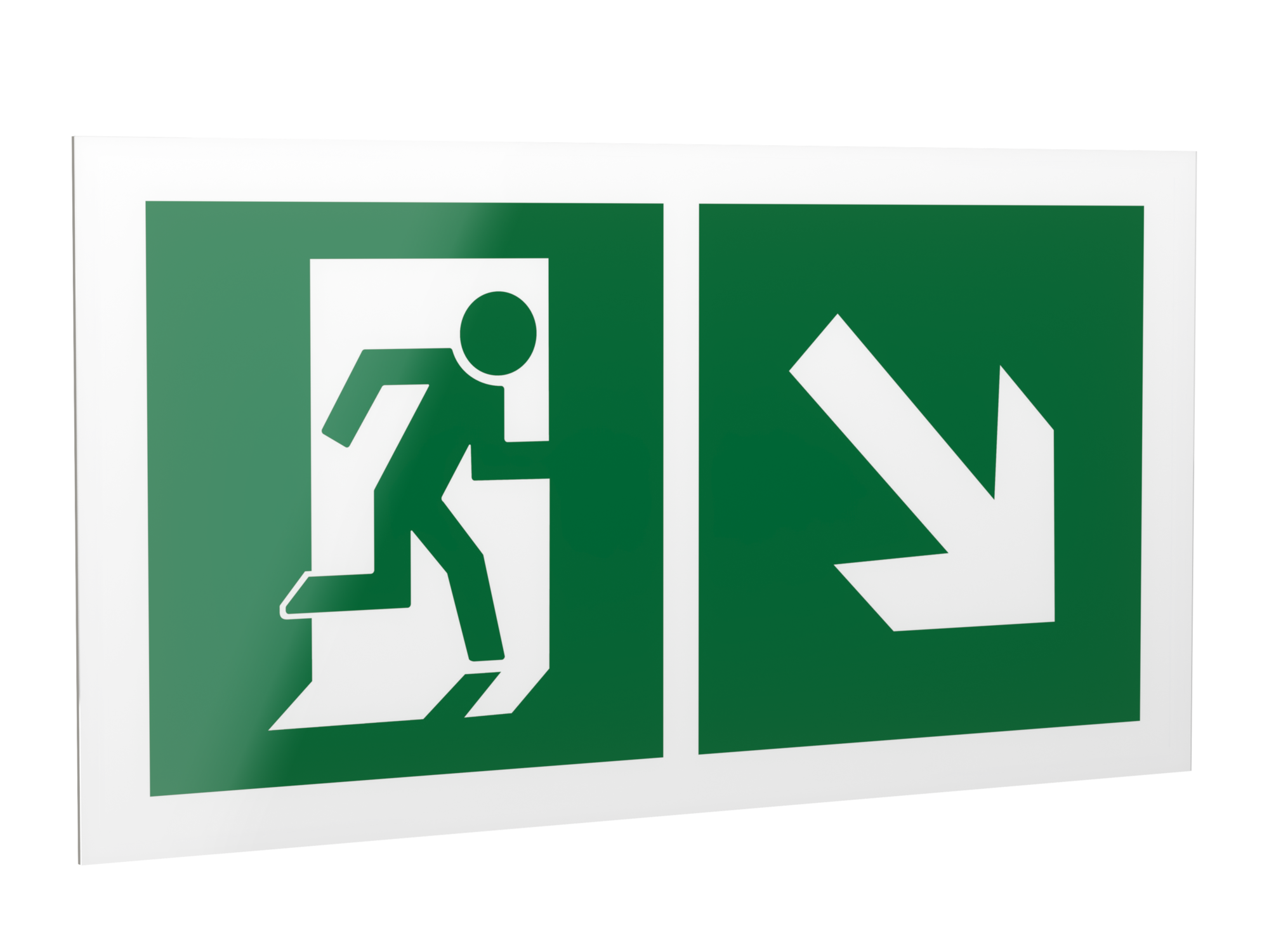 Знак безопасности PP-40205.E36''Напр. к эвакуационному выходу направо вниз''