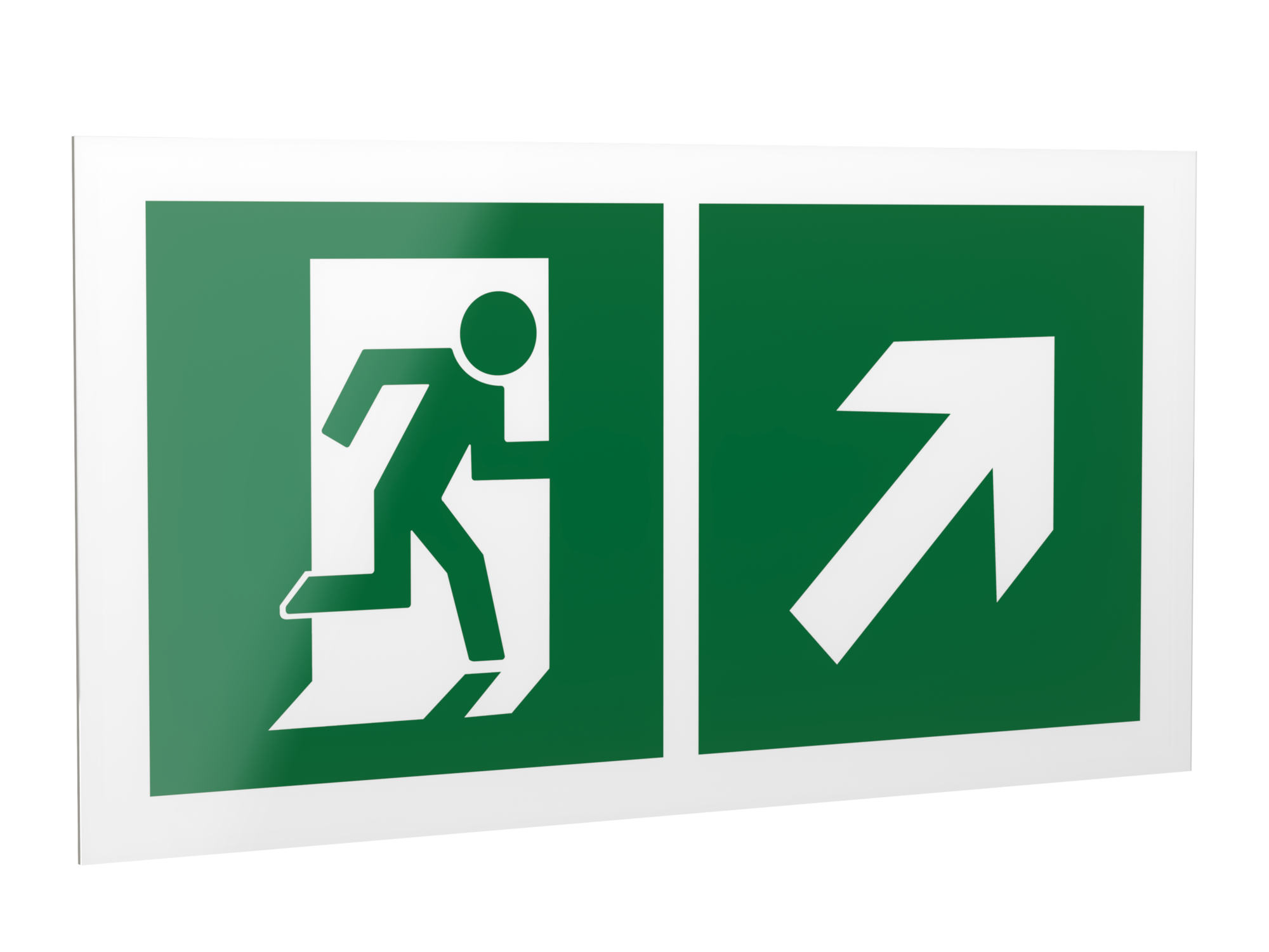 Знак безопасности PP-40205.E37''Напр. к эвакуационному выходу направо вверх''