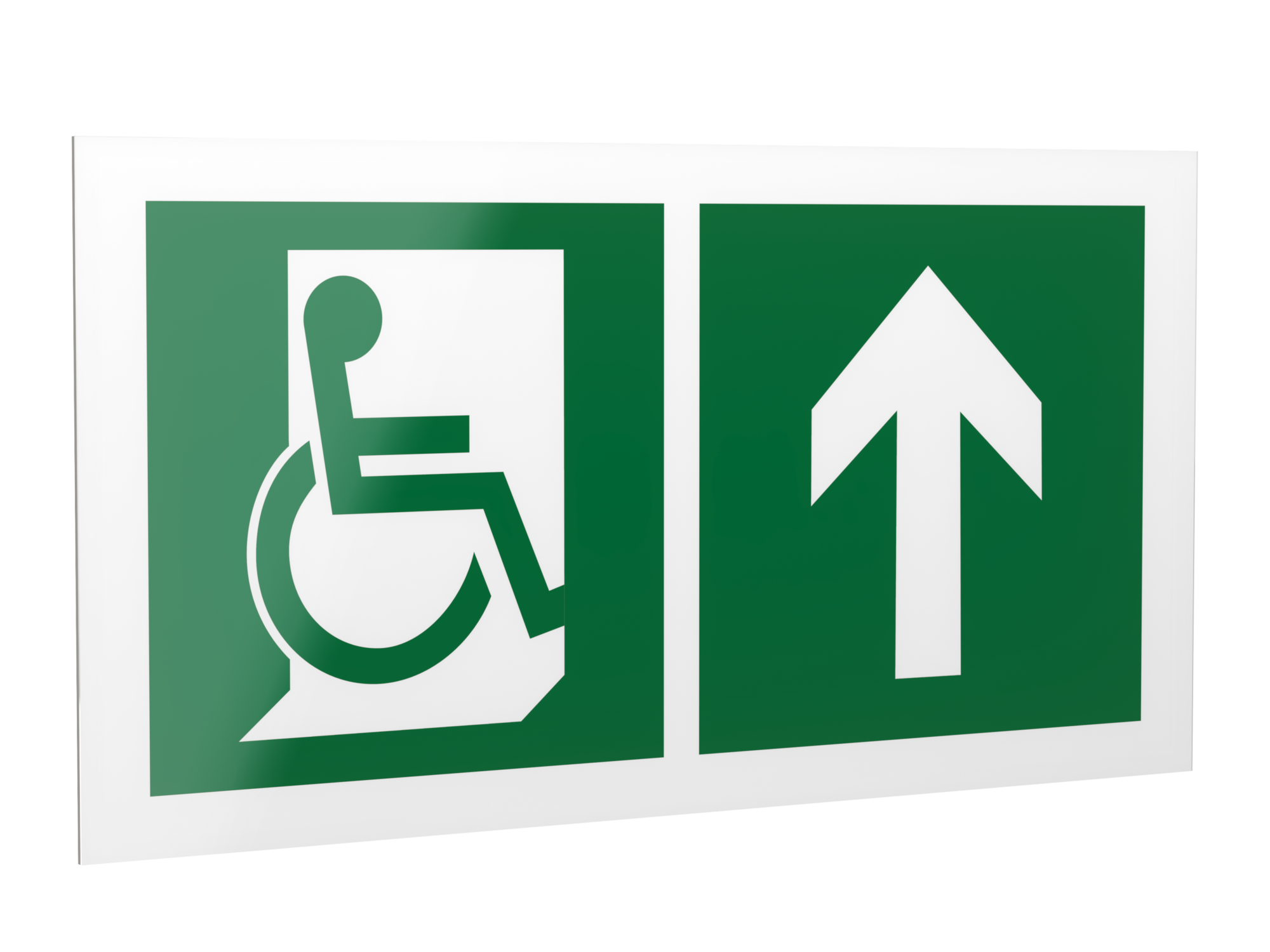 Знак безопасности PS-42226.E69''Направ. движения к эвакуац. выходу МГН прямо''