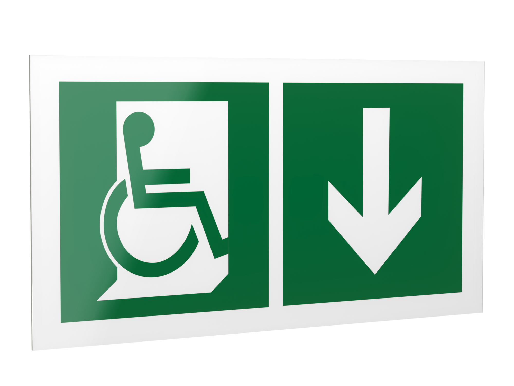 Знак безопасности PP-40205.E70''Указ. двери эвакуац. выхода (прав.) для МГН''