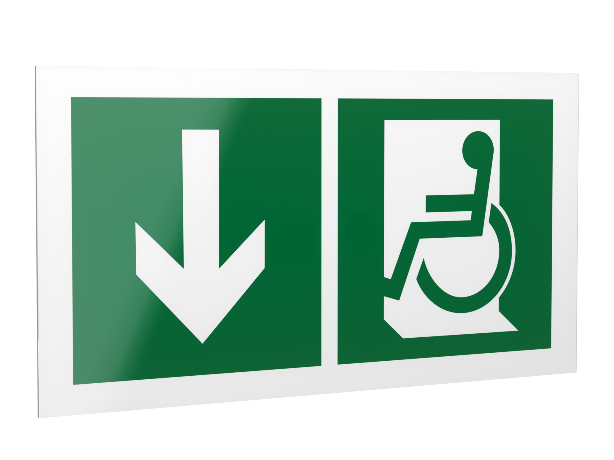 Знак безопасности PS-42226.E71''Указ. двери эвакуац. выхода (лев.) для МГН''