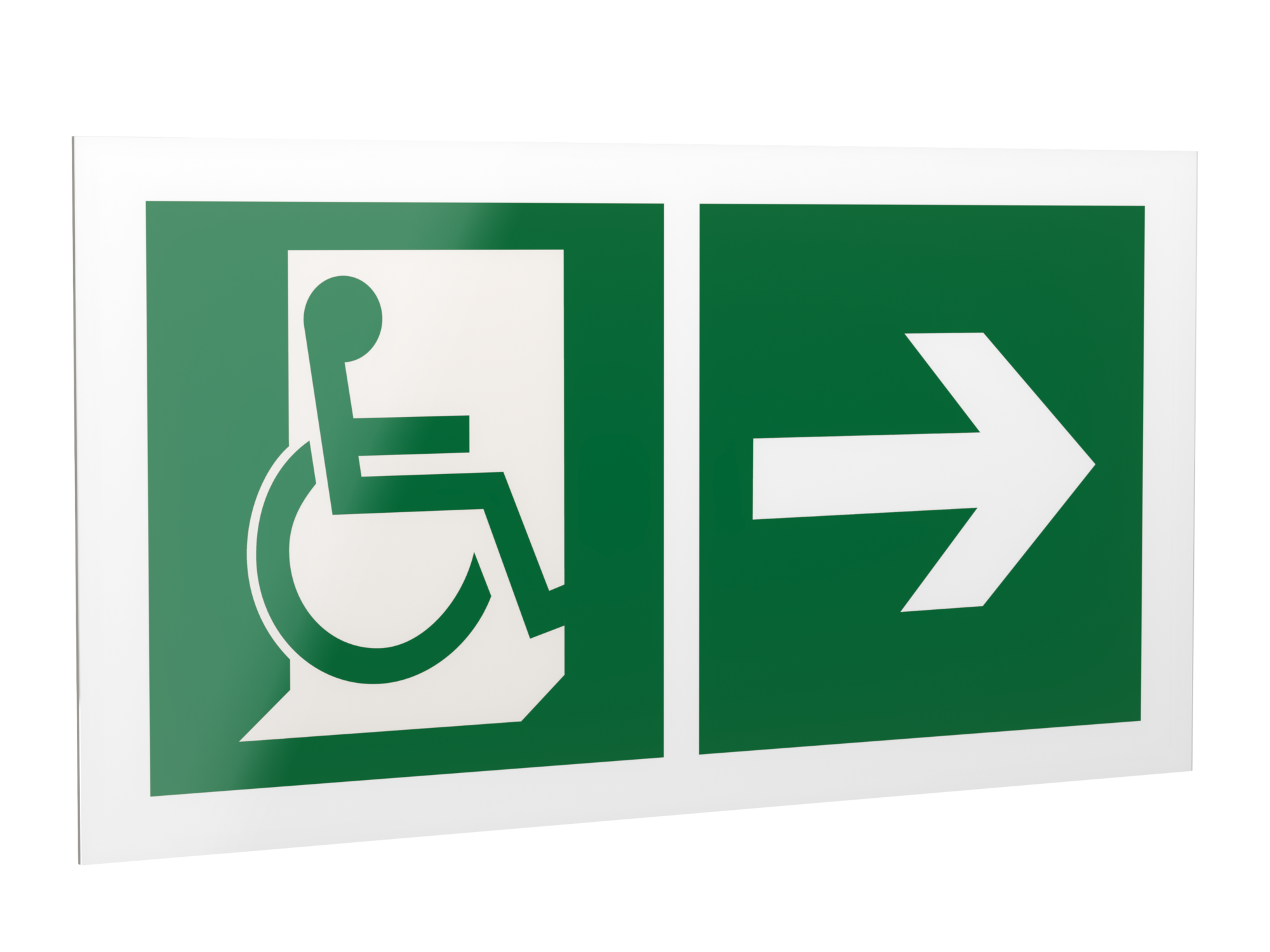 Знак безопасности PS-42226.E73''Напр. движения к эвакуац. выходу МГН направо''