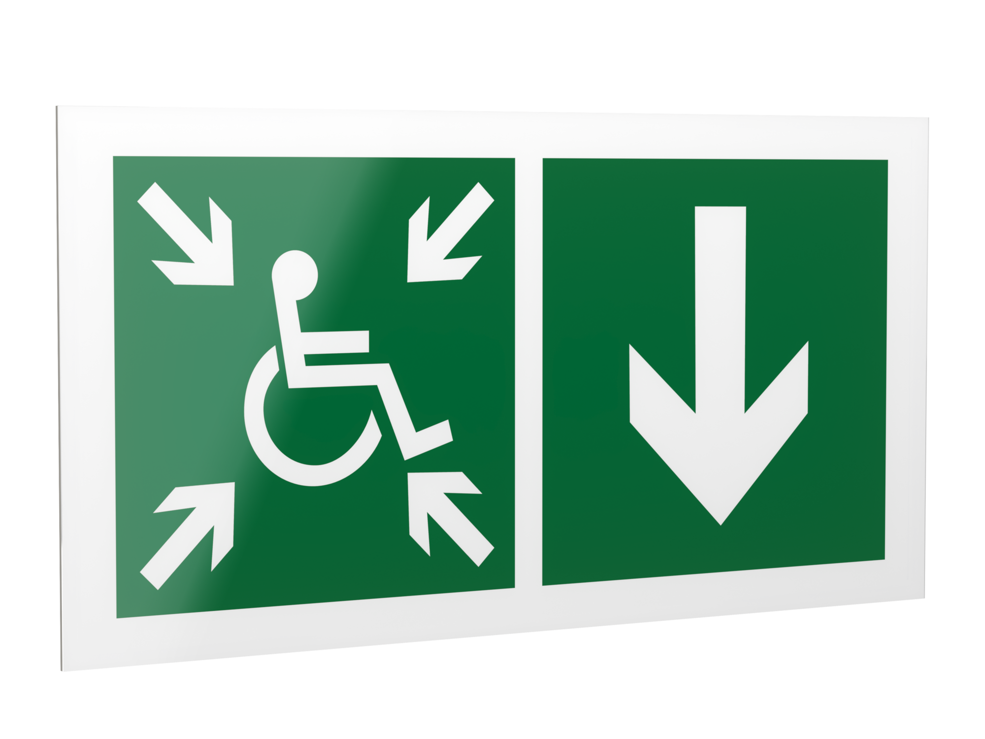 Знак безопасности PS-42226.E78''Указ. двери пункта сбора(безоп.зоны)МГН(прав)''