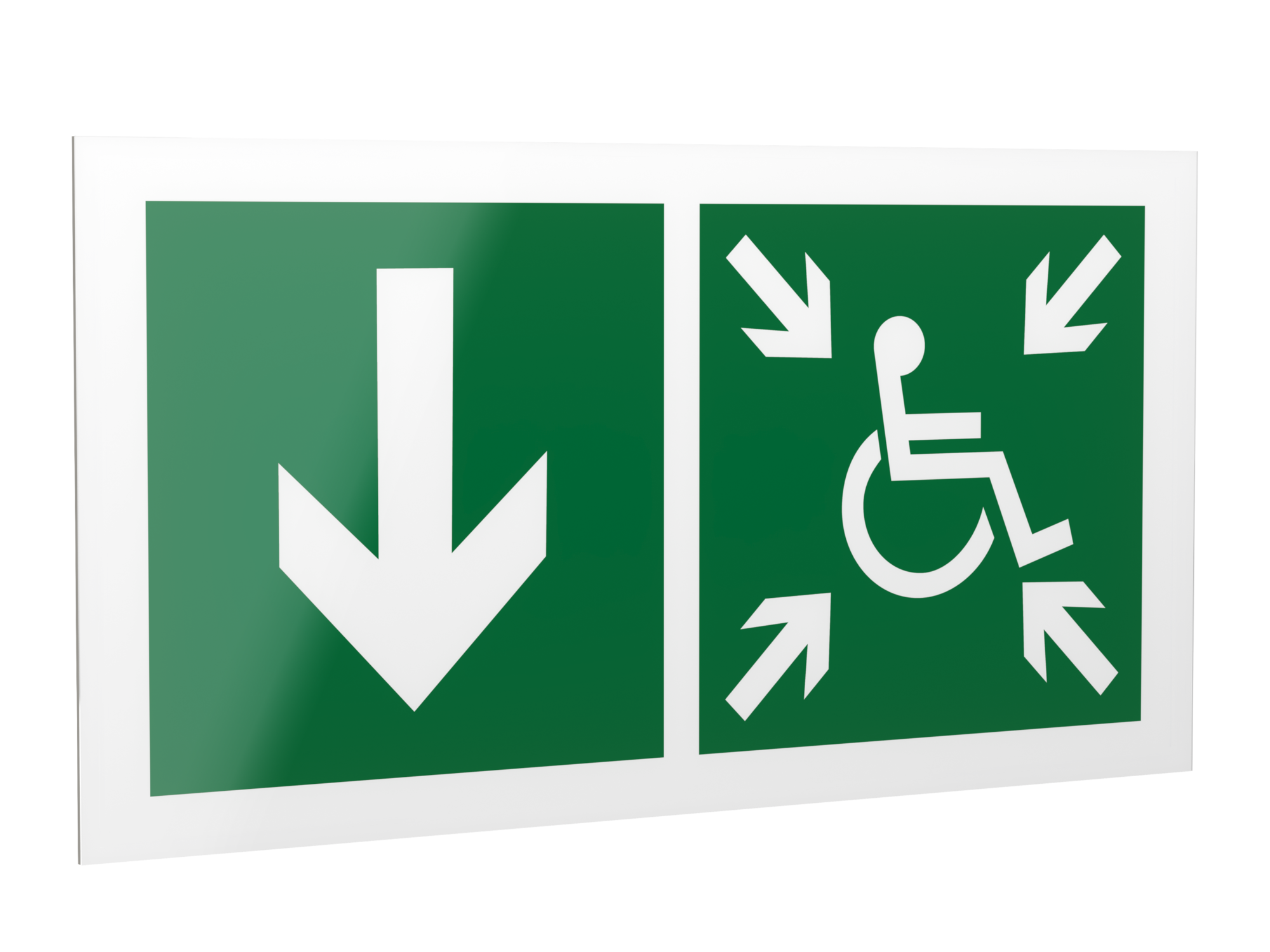 Знак безопасности PS-42226.E79''Указ. двери пункта сбора(безоп.зоны)МГН(лев.)''