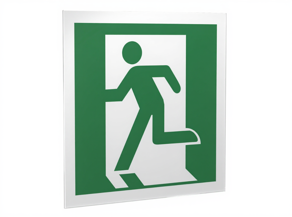 Знак безопасности PS-15164.E01-01''Выход здесь (лев.)''