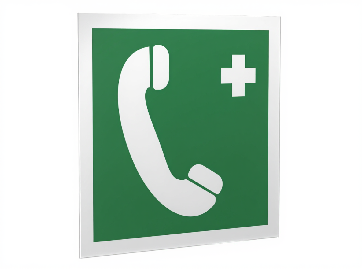 Знак безопасности PS-15164.EC06''Тел.связи с мед. пунктом (скорой мед. помощью)''