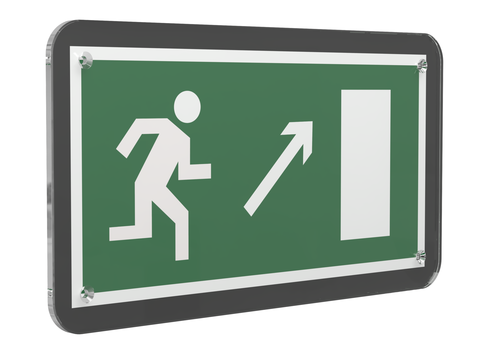 Знак безопасности PS-33186-Black.E05''Напр. к эвакуац. выходу направо вверх''
