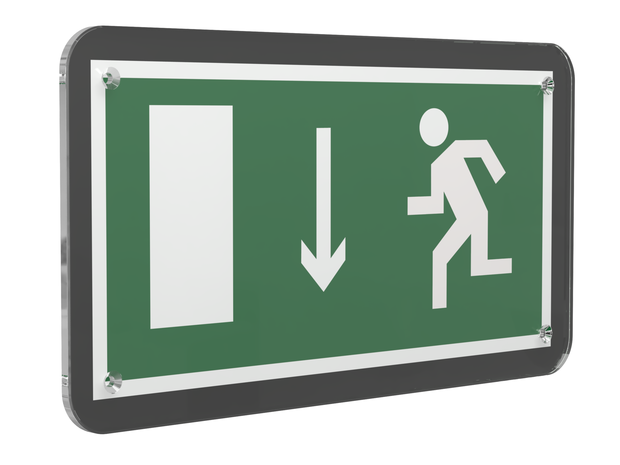 Знак безопасности PS-33186-Black.E10''Указ. двери эвакуационного выхода (лев.)''