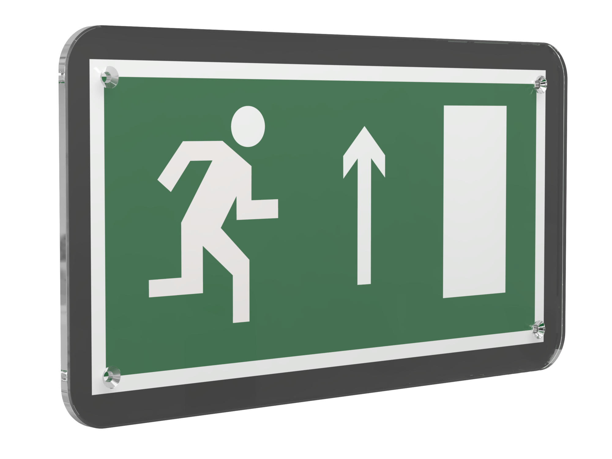 Знак безопасности PS-33186-Black.E11''Напр. к эвакуац. выходу прямо (прав.)''
