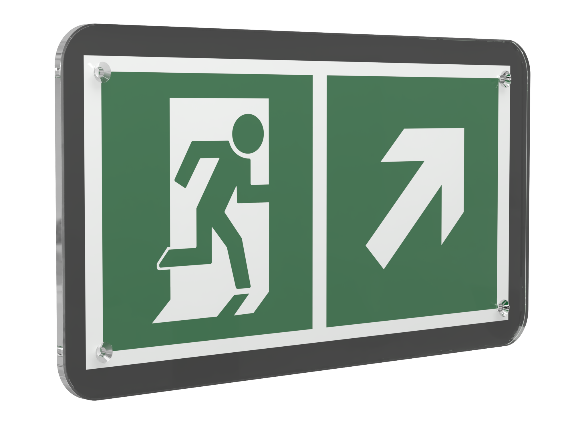 Знак безопасности PS-33186-Black.E37''Напр. к эвакуац. выходу направо вверх''
