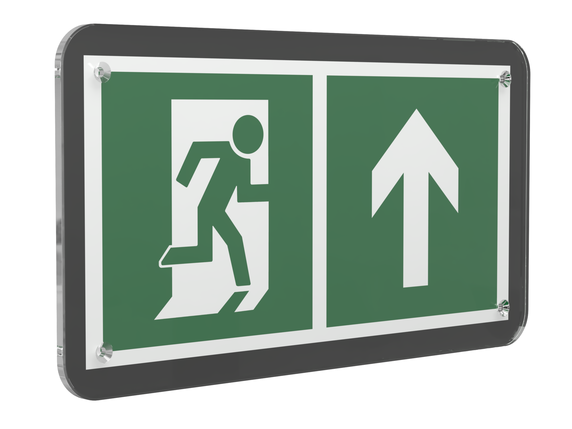 Знак безопасности PS-33186-Black.E38''Напр. к эвакуационному выходу прямо''