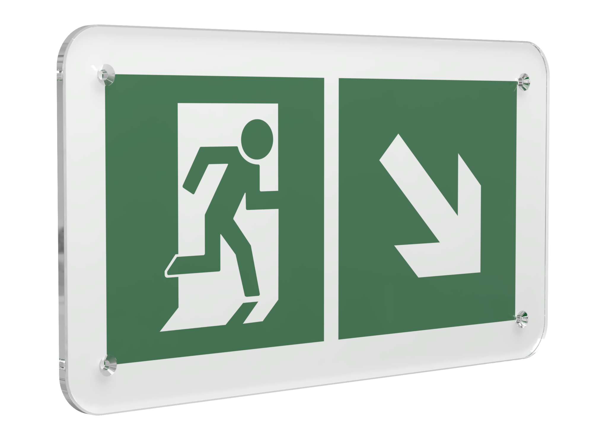 Знак безопасности PS-33186.E36''Напр. к эвакуационному выходу направо вниз''