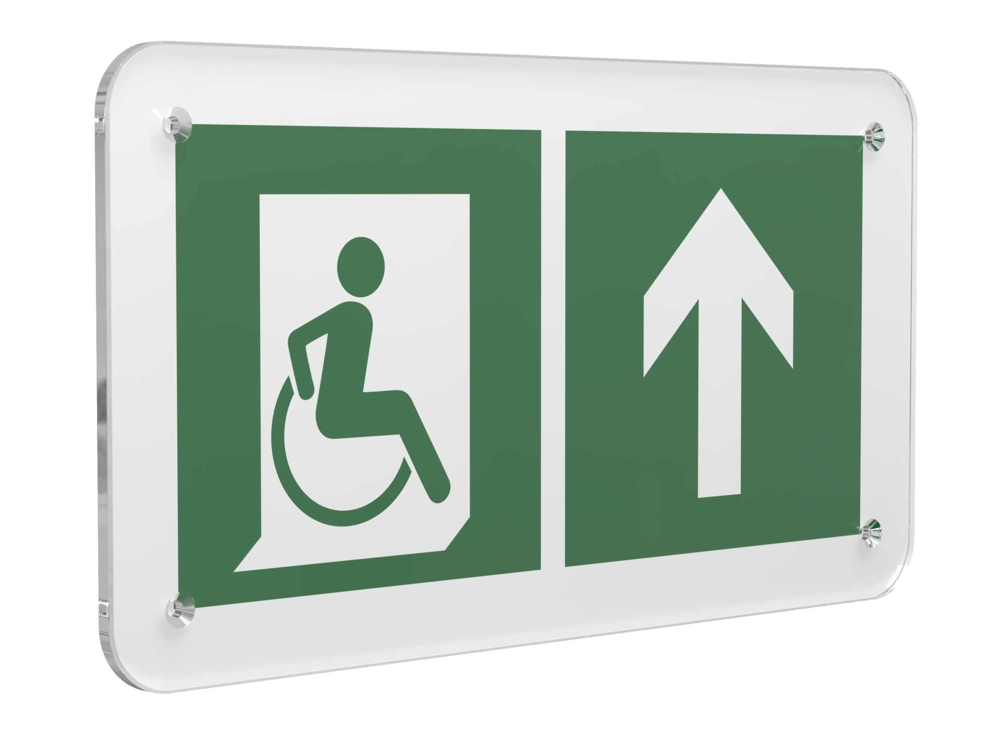 Знак безопасности PS-33186.E69''Напр. движения к эвакуац. выходу МГН прямо''