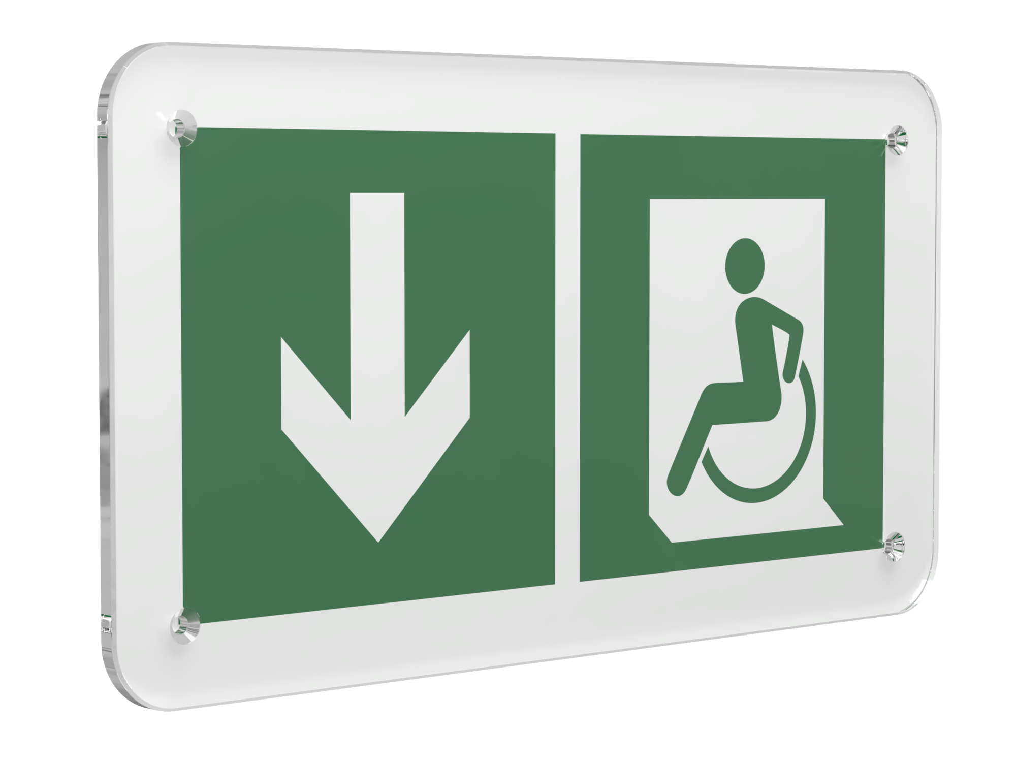 Знак безопасности PS-33186.E71''Указ. двери эвакуац. выхода (лев.) для МГН''