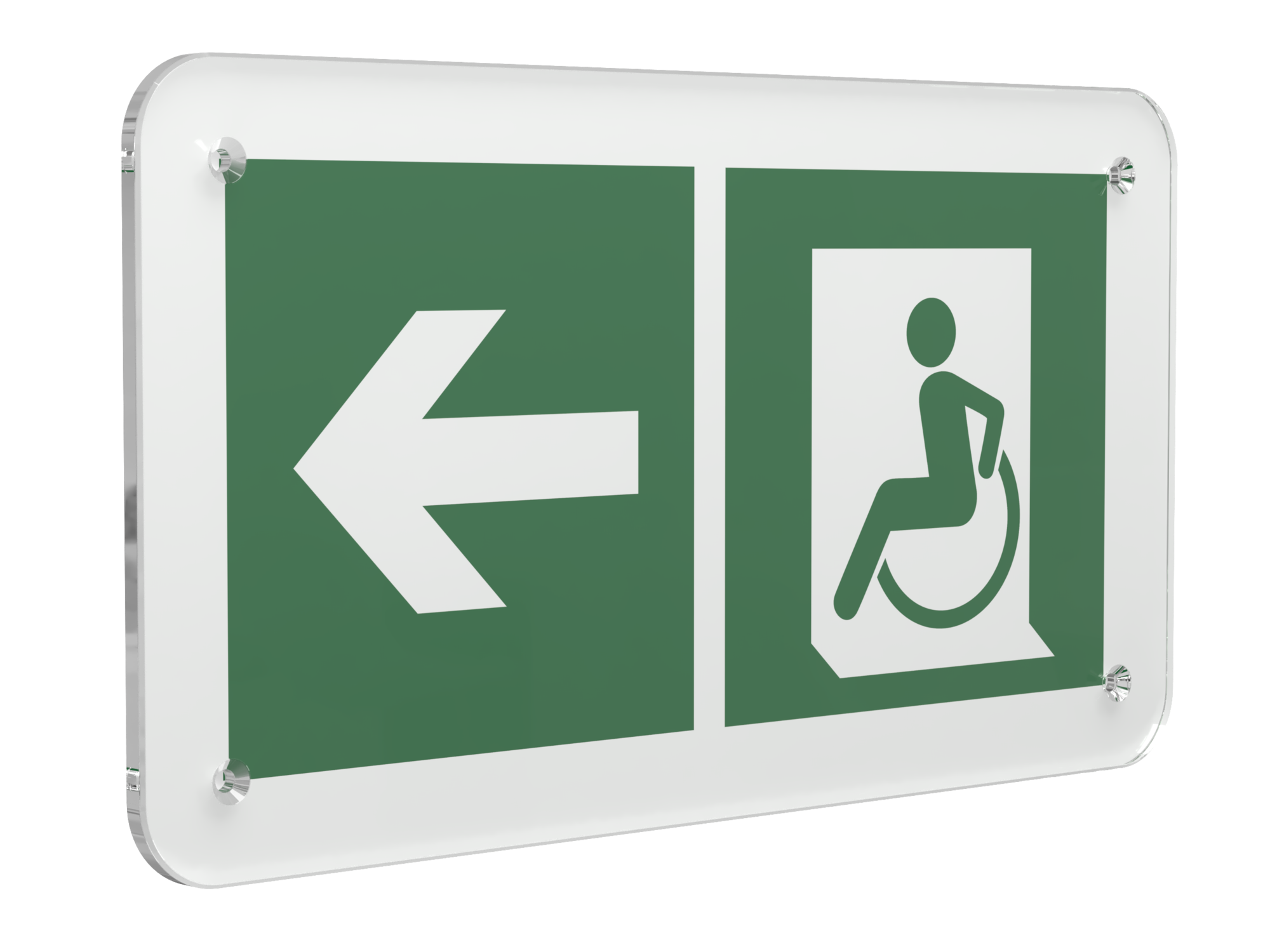 Знак безопасности PS-33186.E72''Напр. движения к эвакуац. выходу МГН налево''