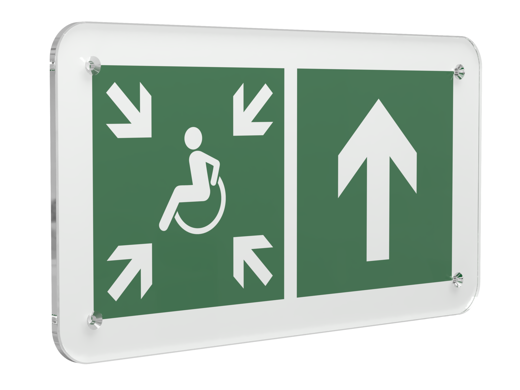 Знак безопасности PS-33186.E77''Напр.движ. к пункту сбора(безоп.зоне)МГН прямо''