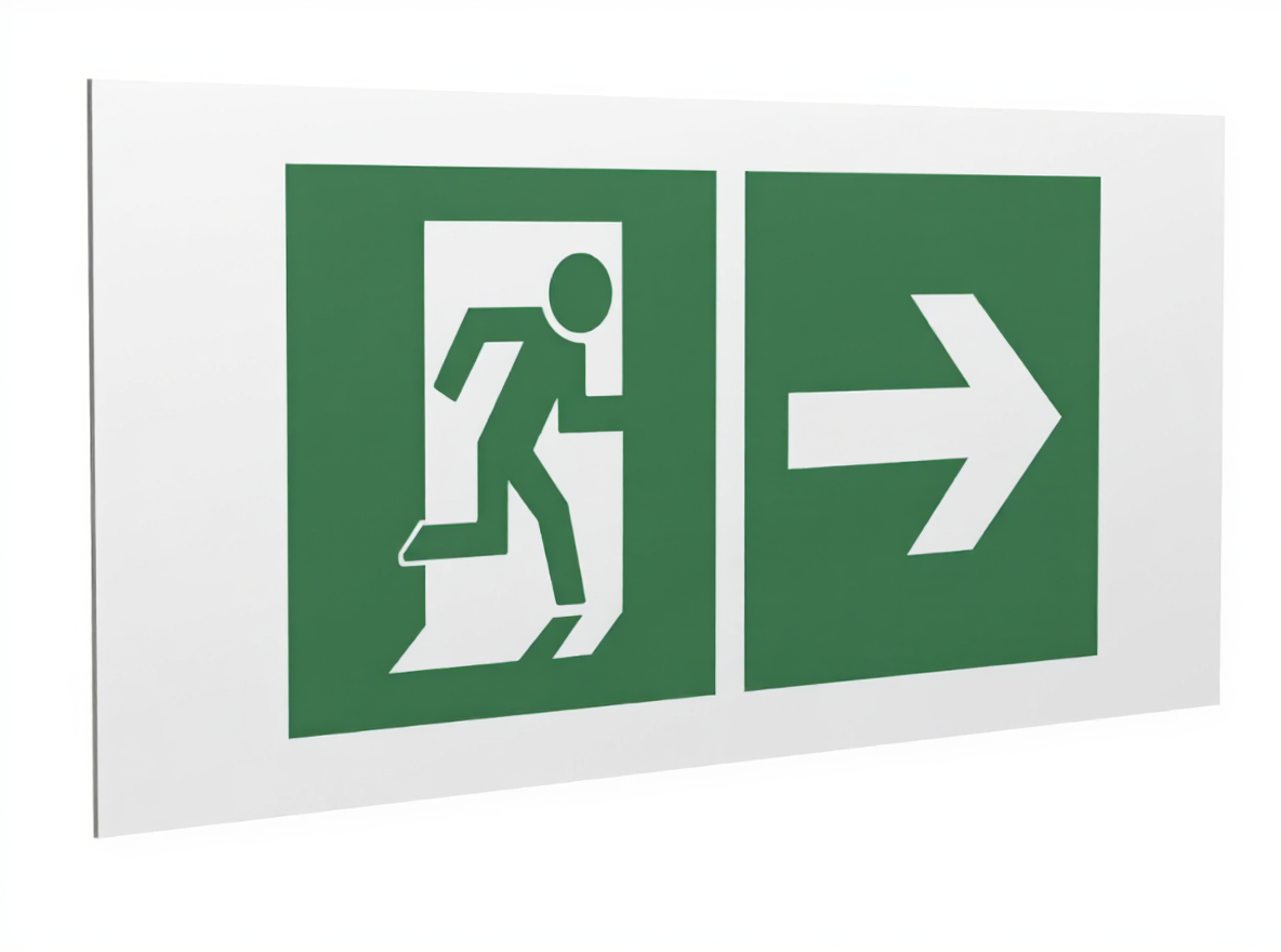 Знак безопасности PS-36164.E35''Напр. к эвакуационному выходу направо''