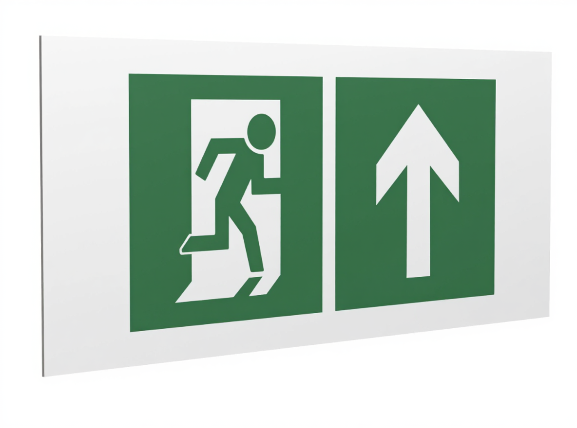 Знак безопасности PS-36164.E38''Напр. к эвакуационному выходу прямо''