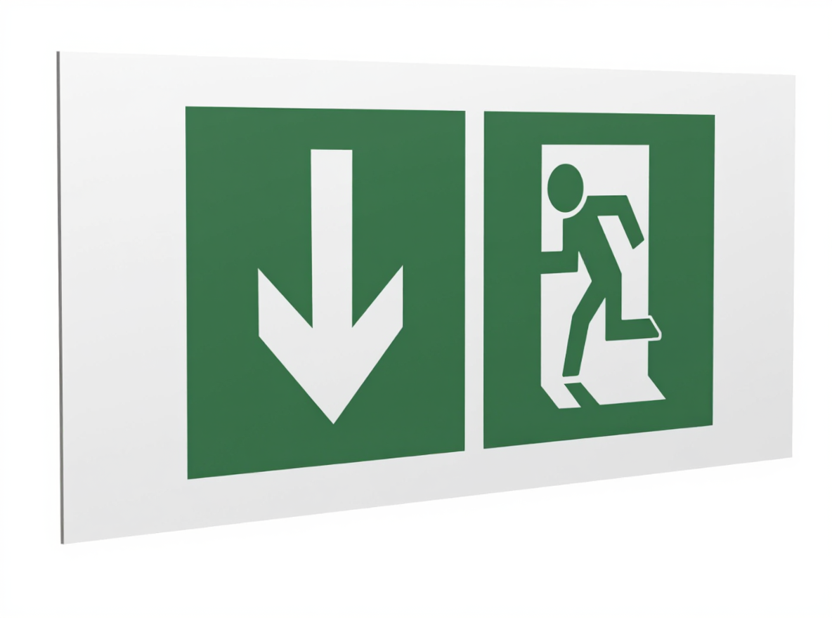 Знак безопасности PS-36164.E40''Указ. двери эвакуац. выхода (левостор.)''