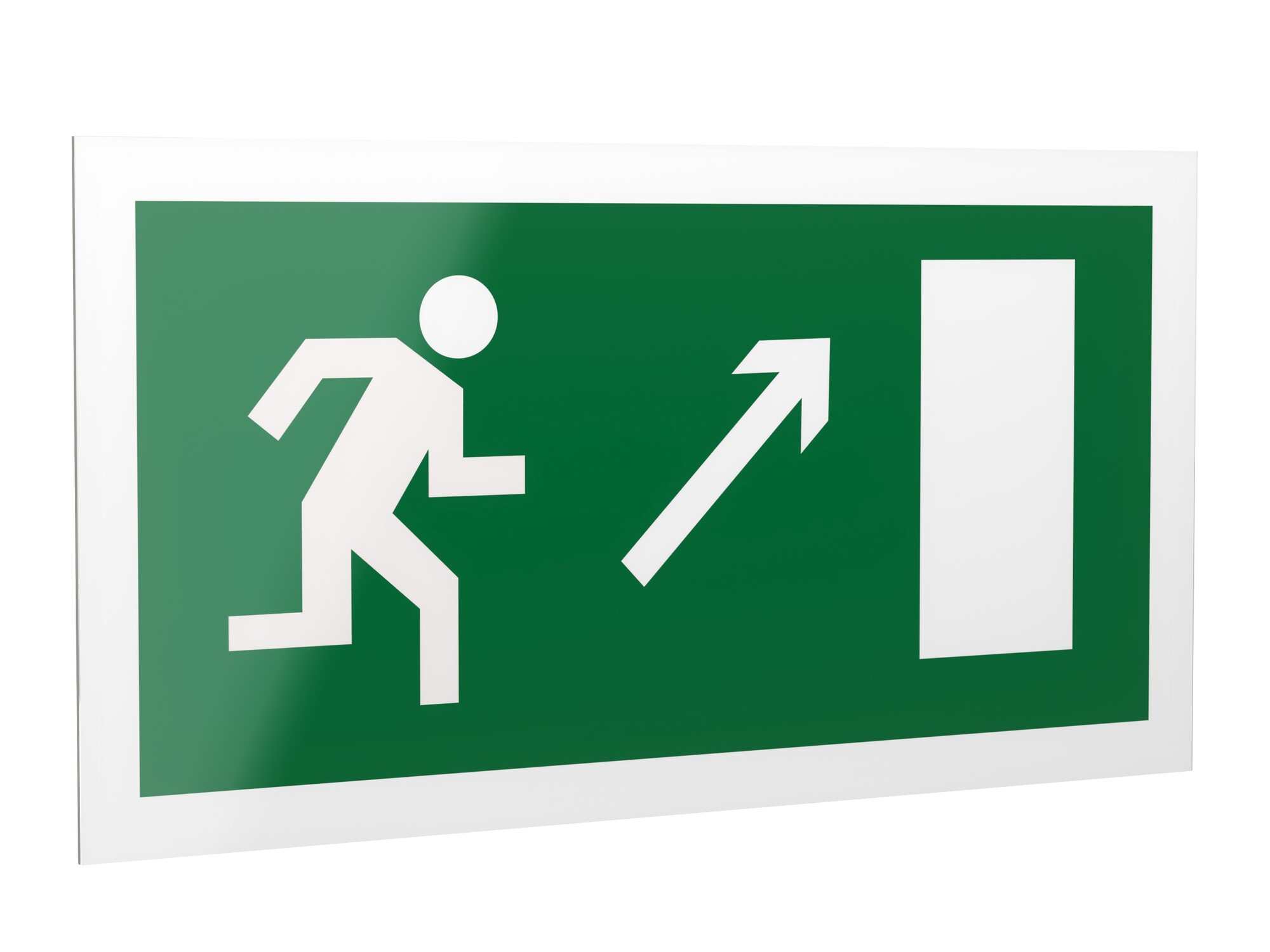 Знак безопасности PS-42226.E05''Напр. к эвакуационному выходу направо вверх''