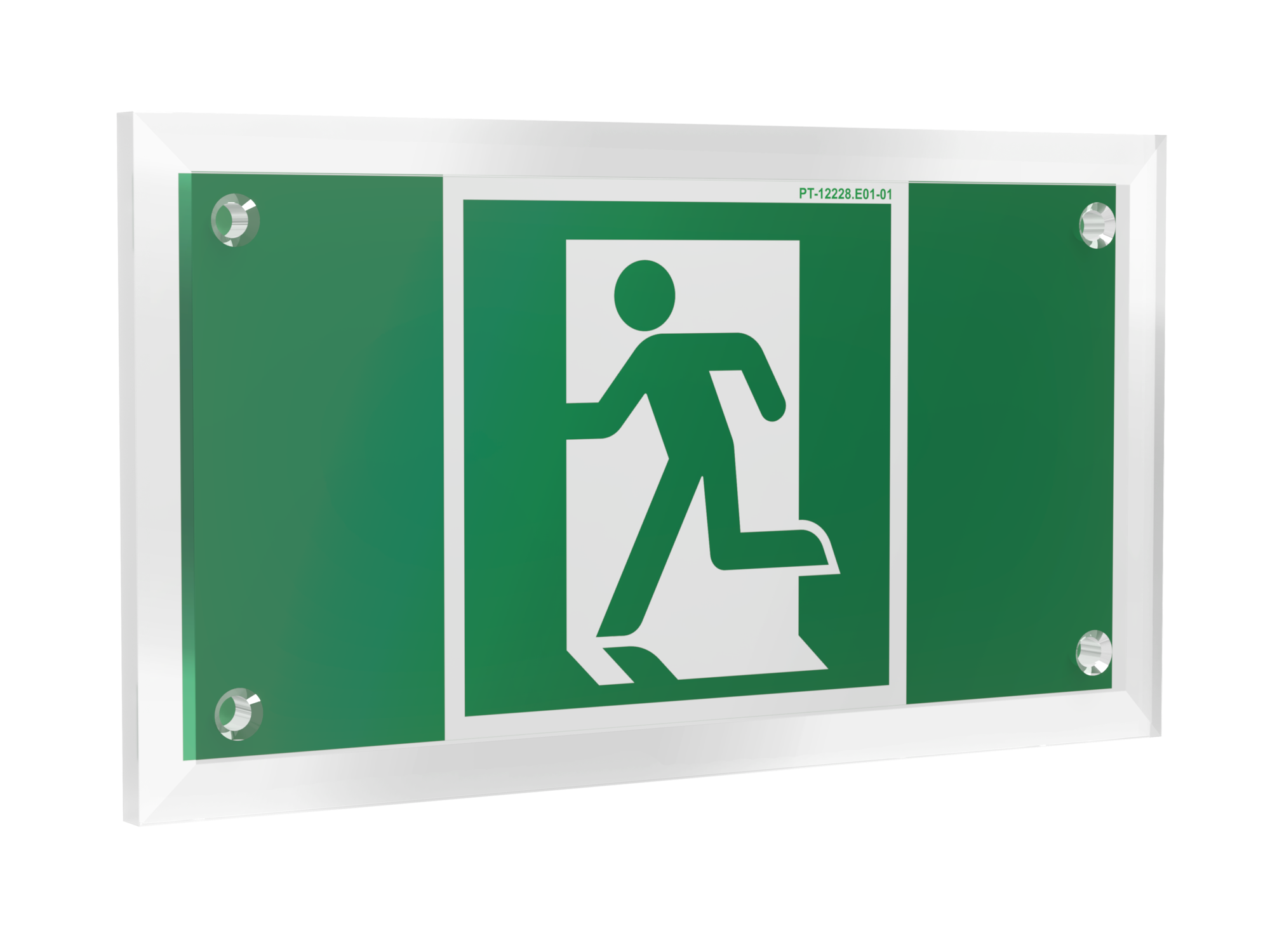 Знак безопасности PT-12228.E01-01''Выход здесь (лев.)''