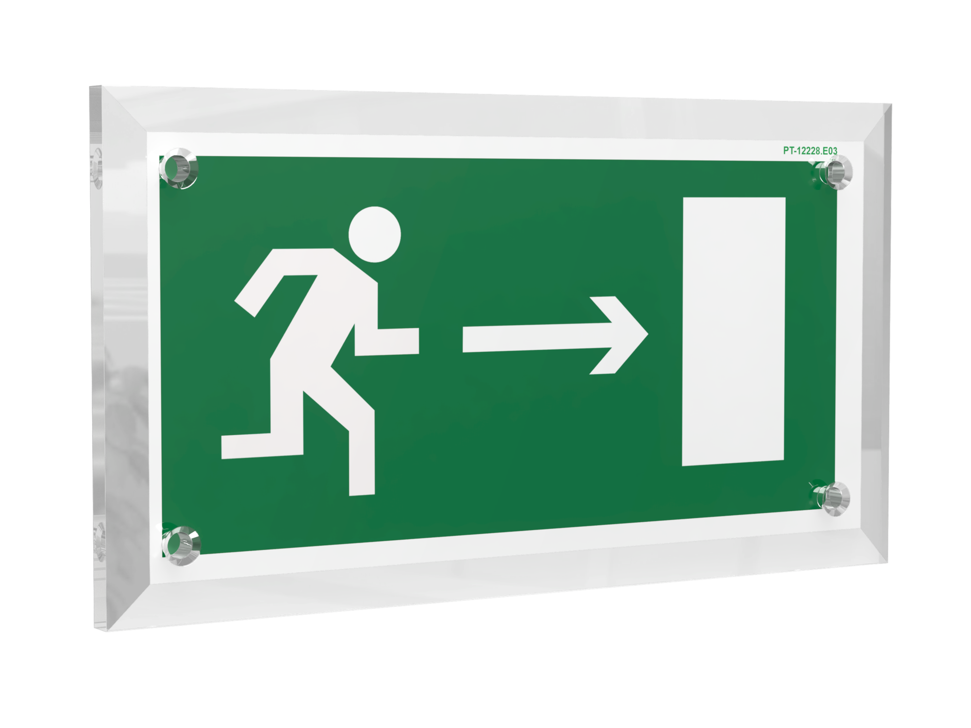 Знак безопасности PT-12228.E03''Напр. к эвакуационному выходу направо''