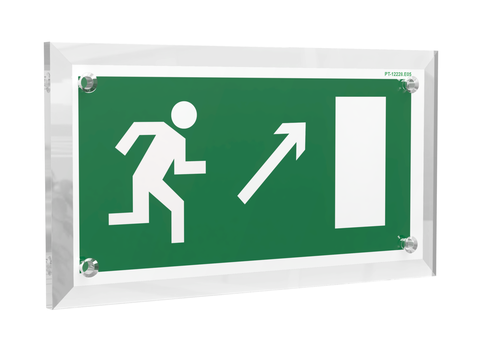 Знак безопасности PT-17328.E05''Напр. к эвакуационному выходу направо вверх''