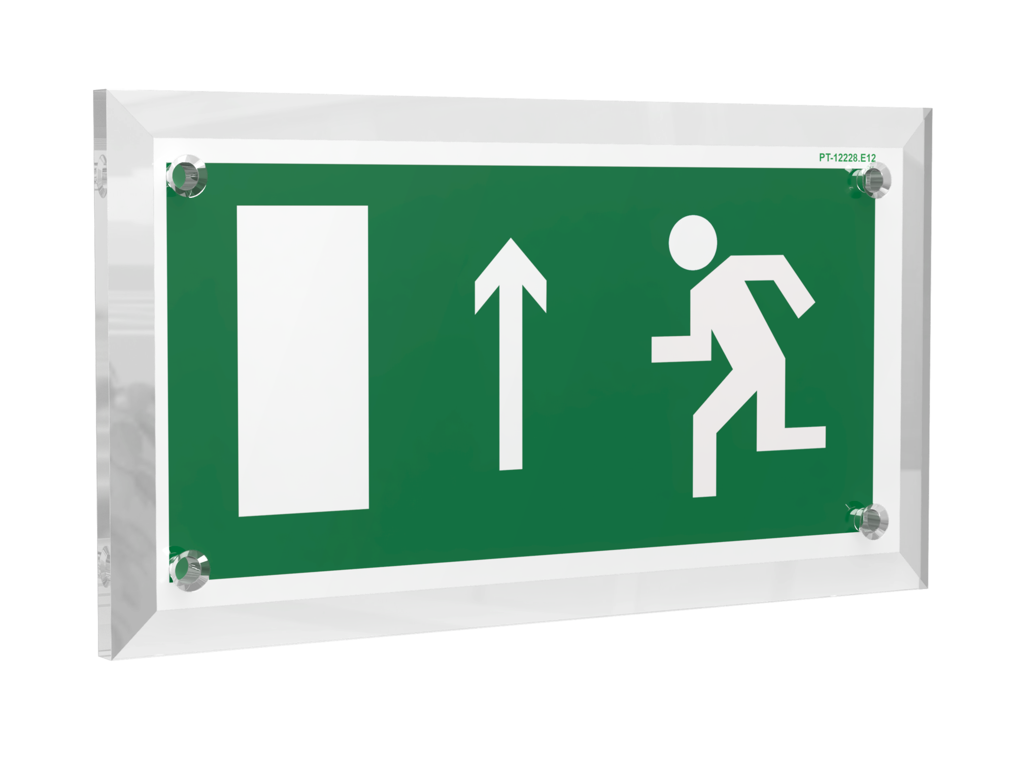 Знак безопасности PT-17328.E12''Напр. к эвакуационному выходу прямо (лев.)''