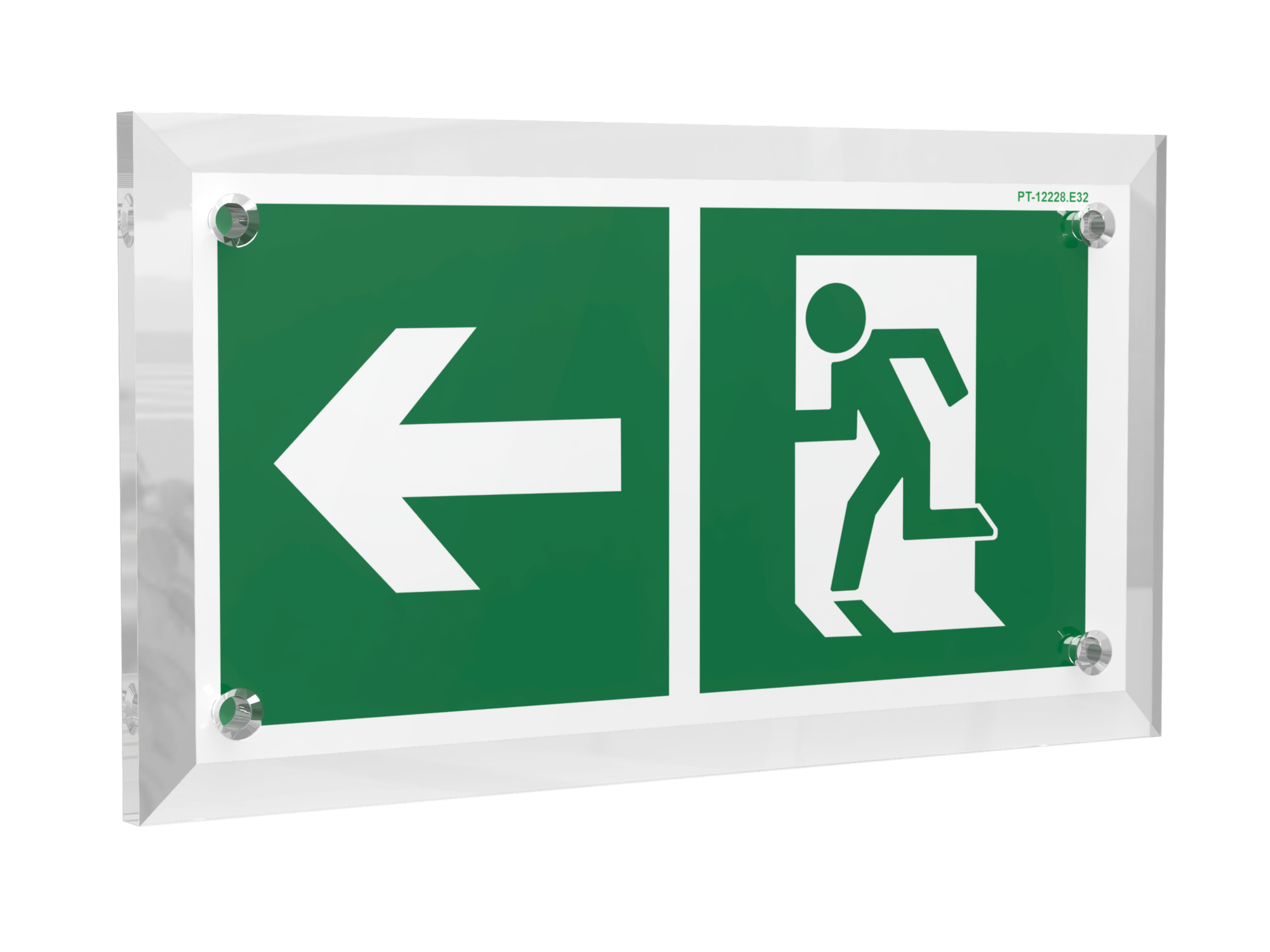 Знак безопасности PT-12228.E32''Напр. к эвакуационному выходу налево''