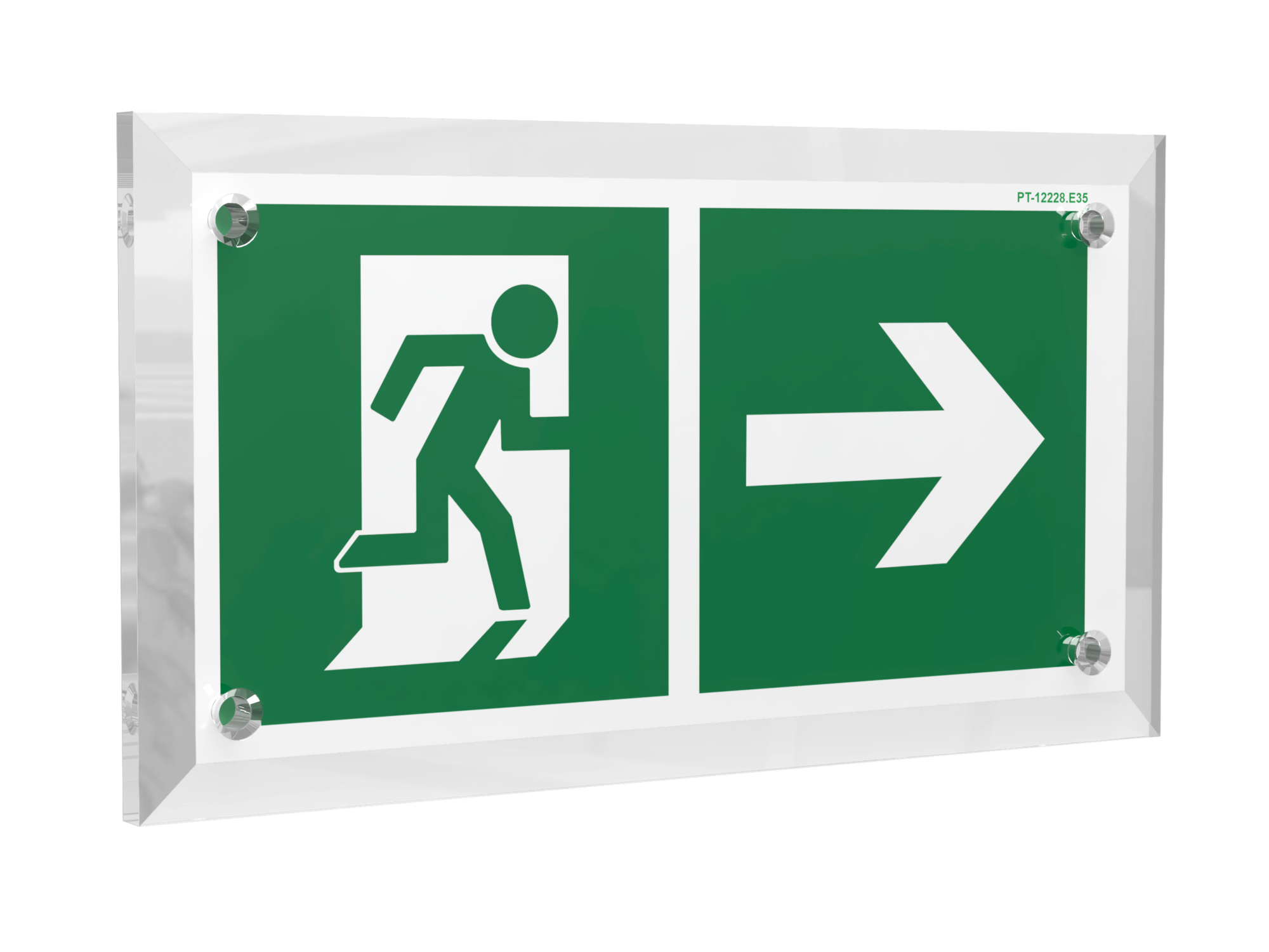 Знак безопасности PT-12228.E35''Напр. к эвакуационному выходу направо''