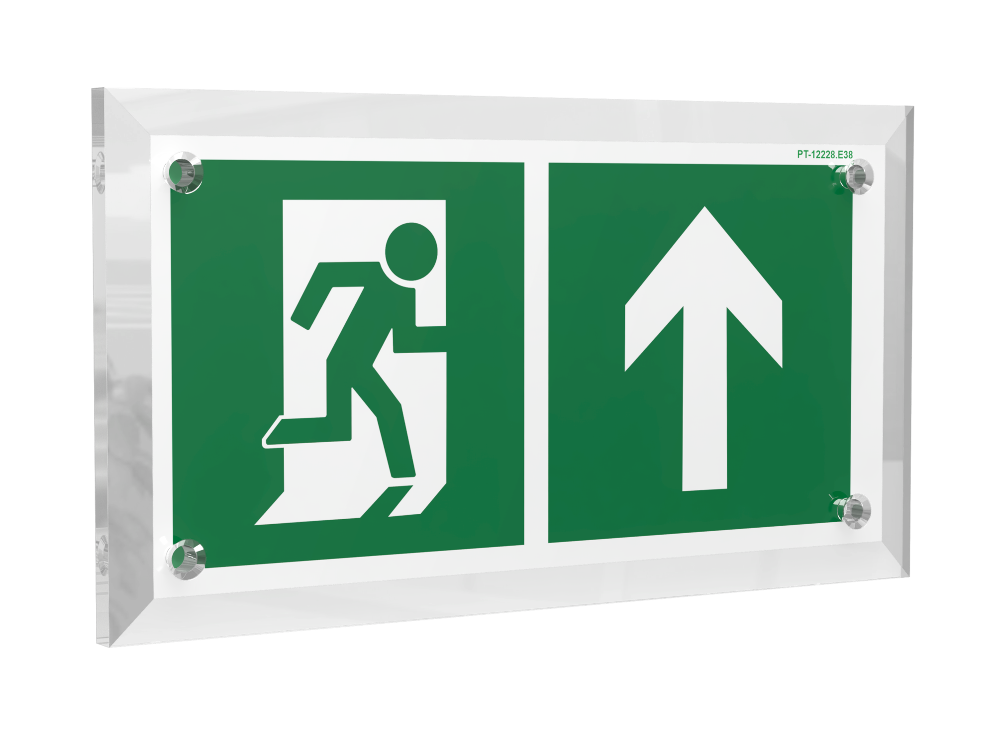 Знак безопасности PT-17328.E38''Напр. к эвакуационному выходу прямо''