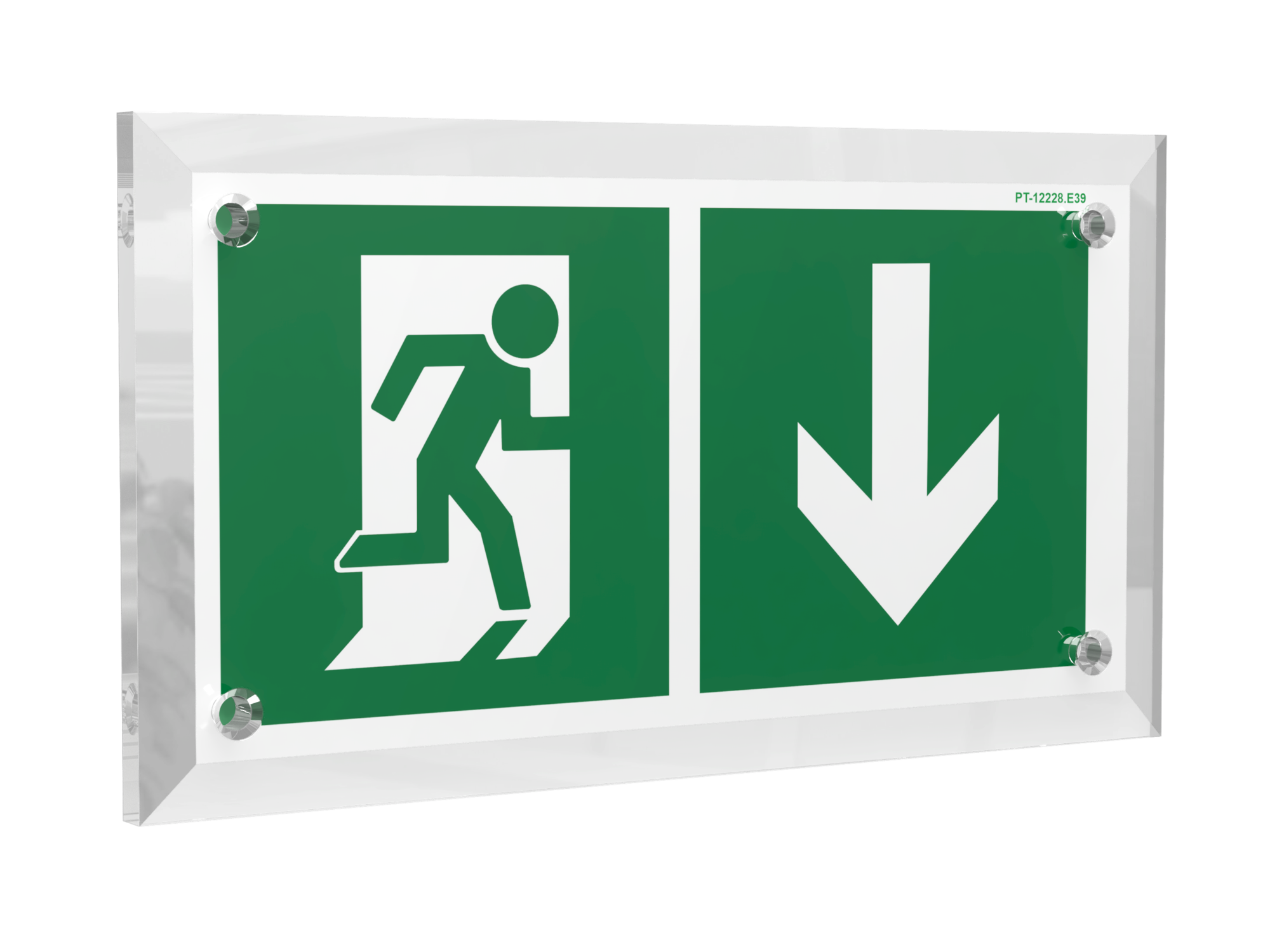 Знак безопасности PT-12228.E39''Указ. двери эвакуац. выхода (прав.)''