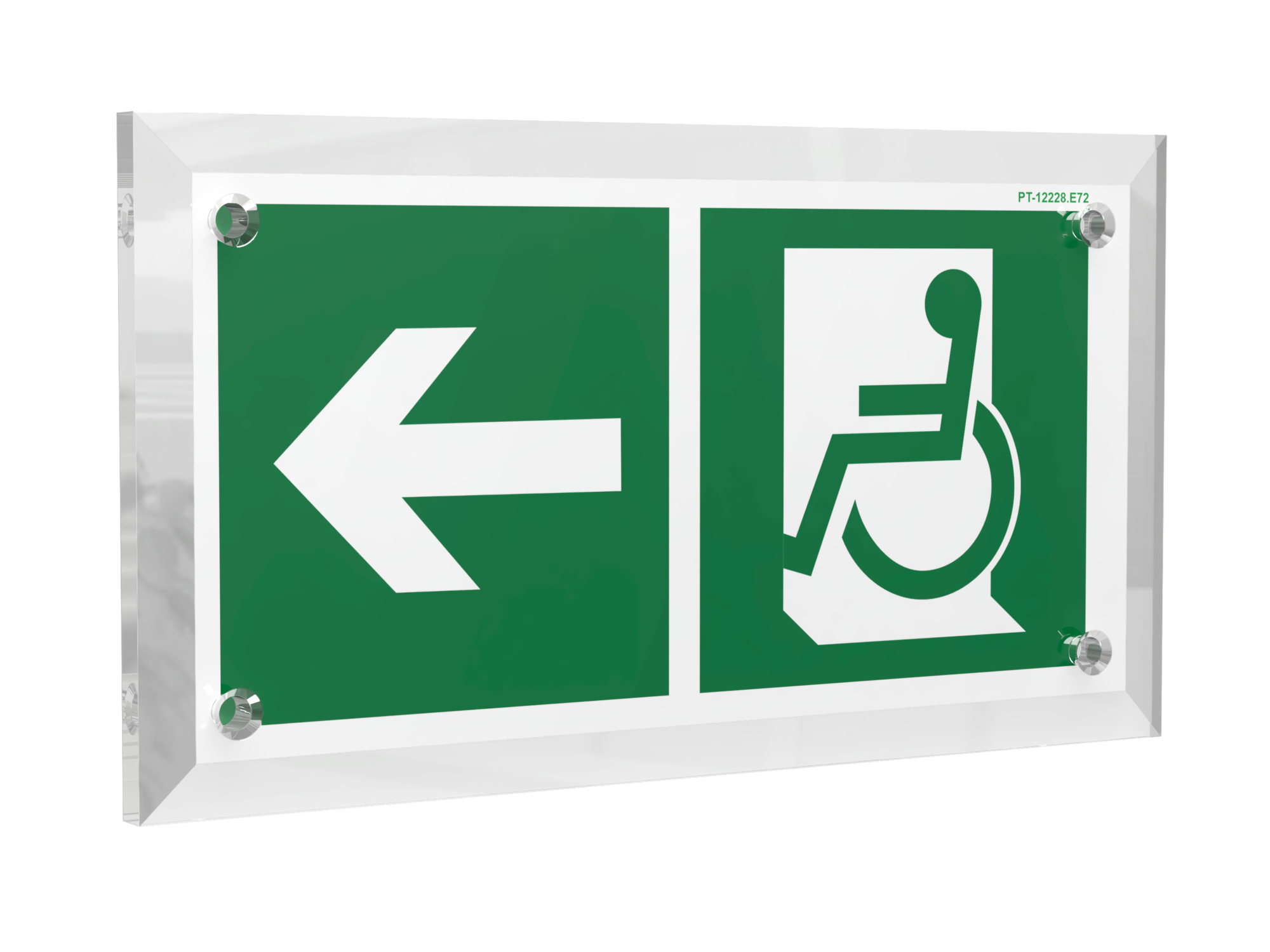 Знак безопасности PT-17328.E72''Напр. движения к эвакуац. выходу МГН налево''