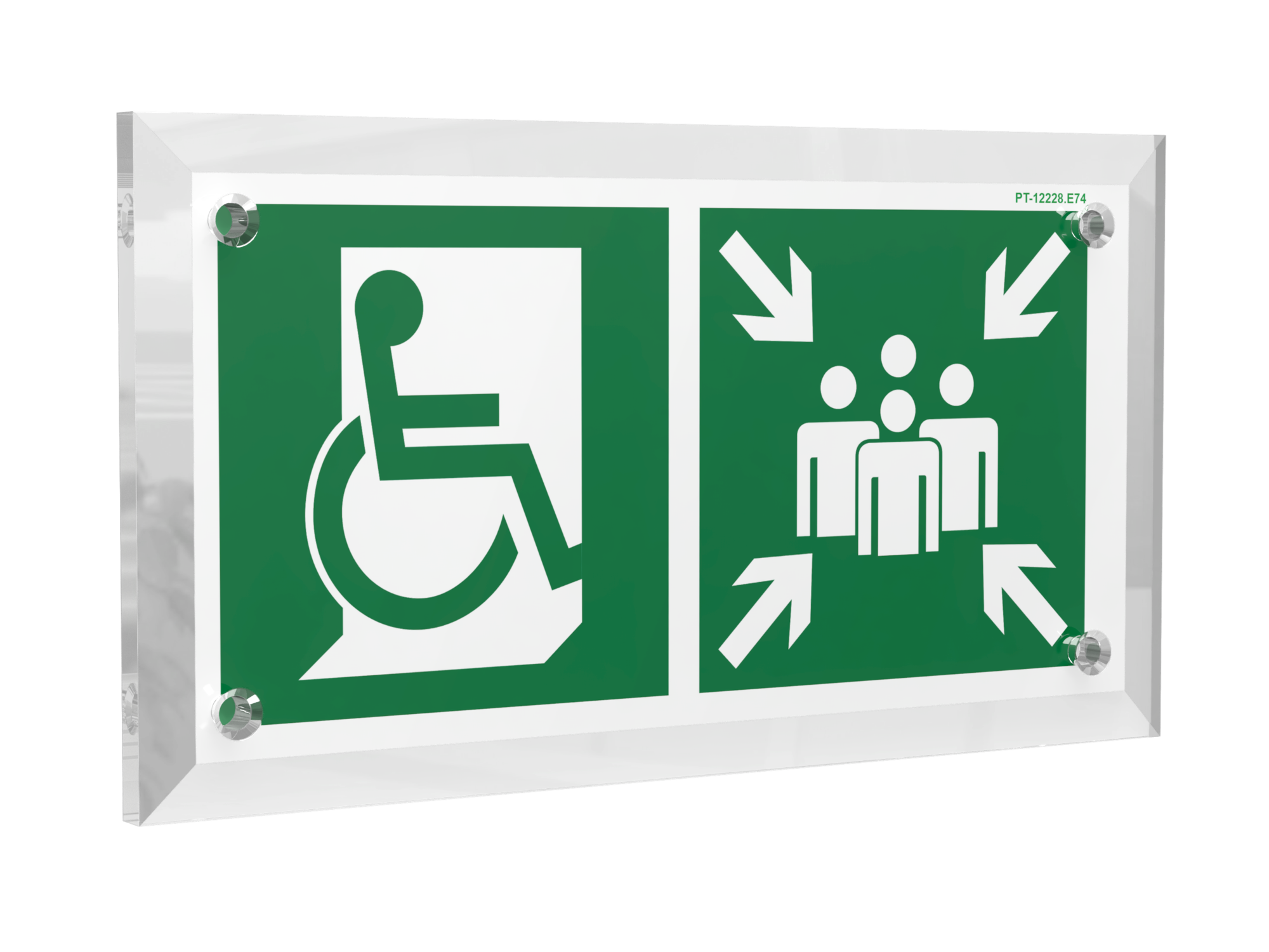 Знак безопасности PT-17328.E74''Пункт (место) сбора для МГН (безоп. зона МГН)''