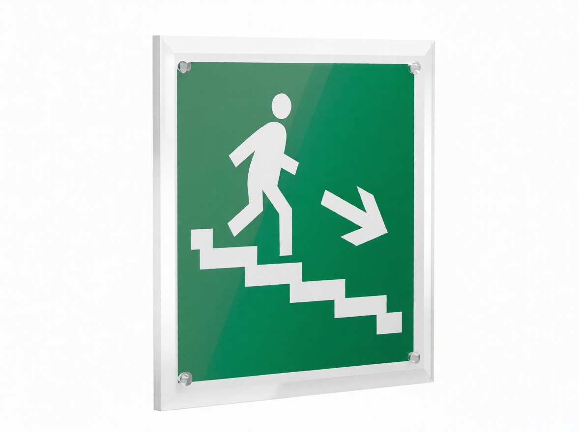 Знак безопасности PT-22228.E13''Напр. к эвакуац. выходу по лестн. вниз (прав.)''