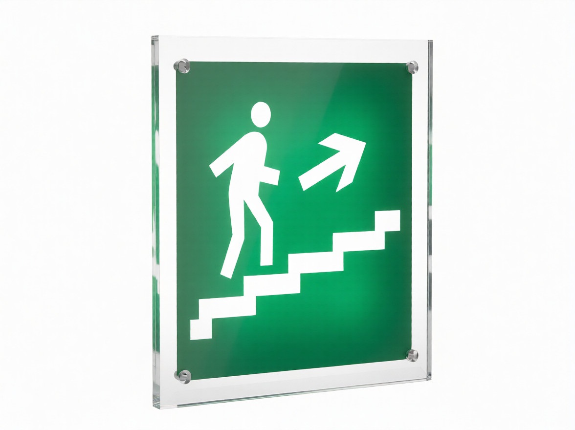 Знак безопасности PT-22228.E15''Напр. к эвакуац. выходу по лестн. вверх (прав.)''