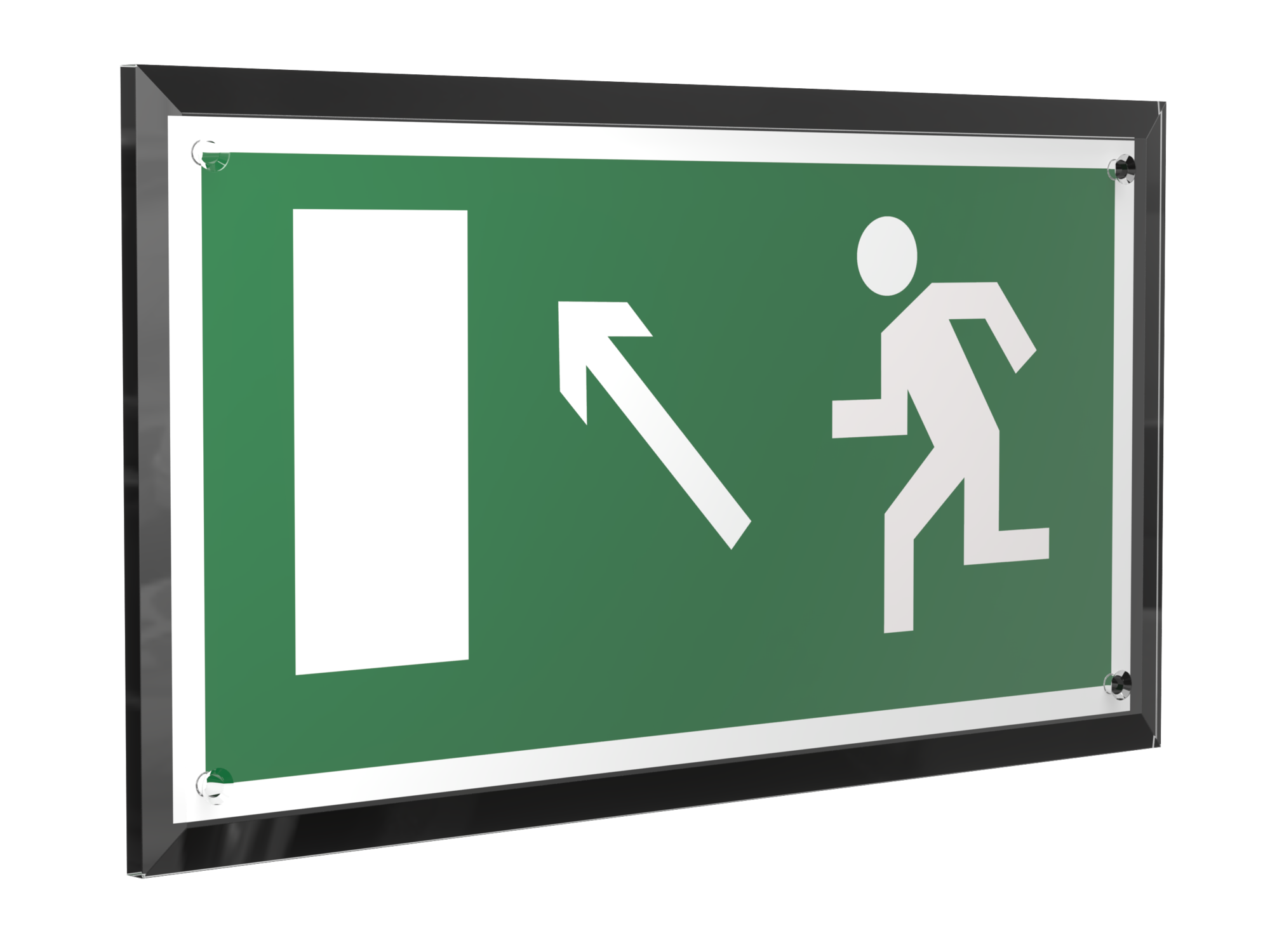 Знак безопасности PT-32178-Black.E06''Напр. к эвакуационному выходу налево вверх''