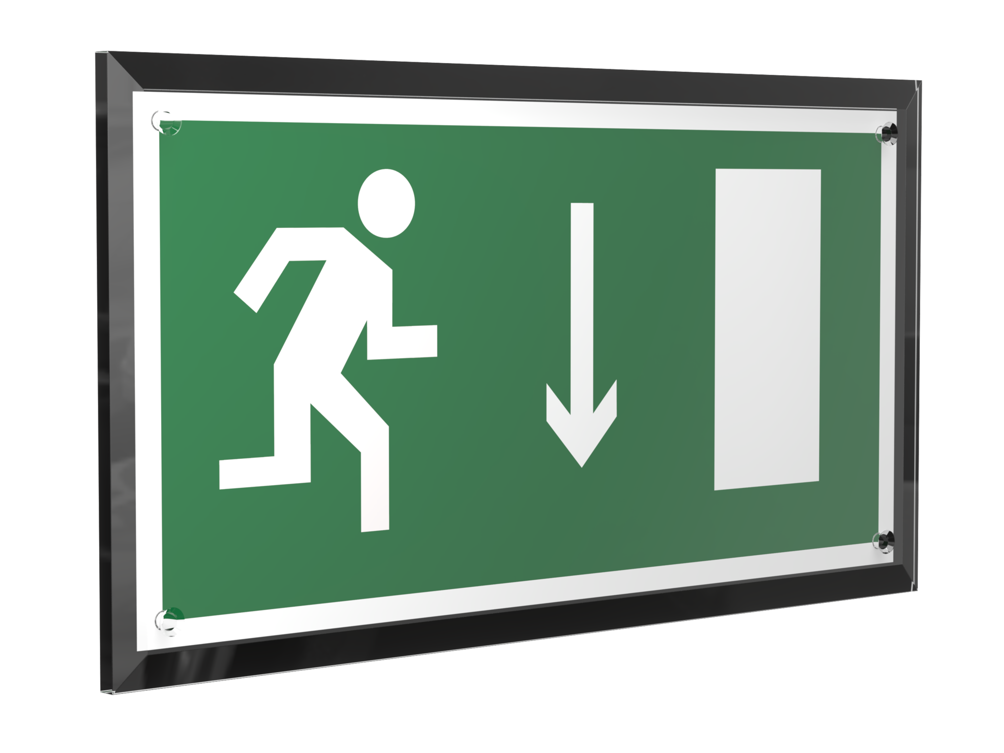 Знак безопасности PT-32178-Black.E09''Указ. двери эвакуац. выхода (прав.)''