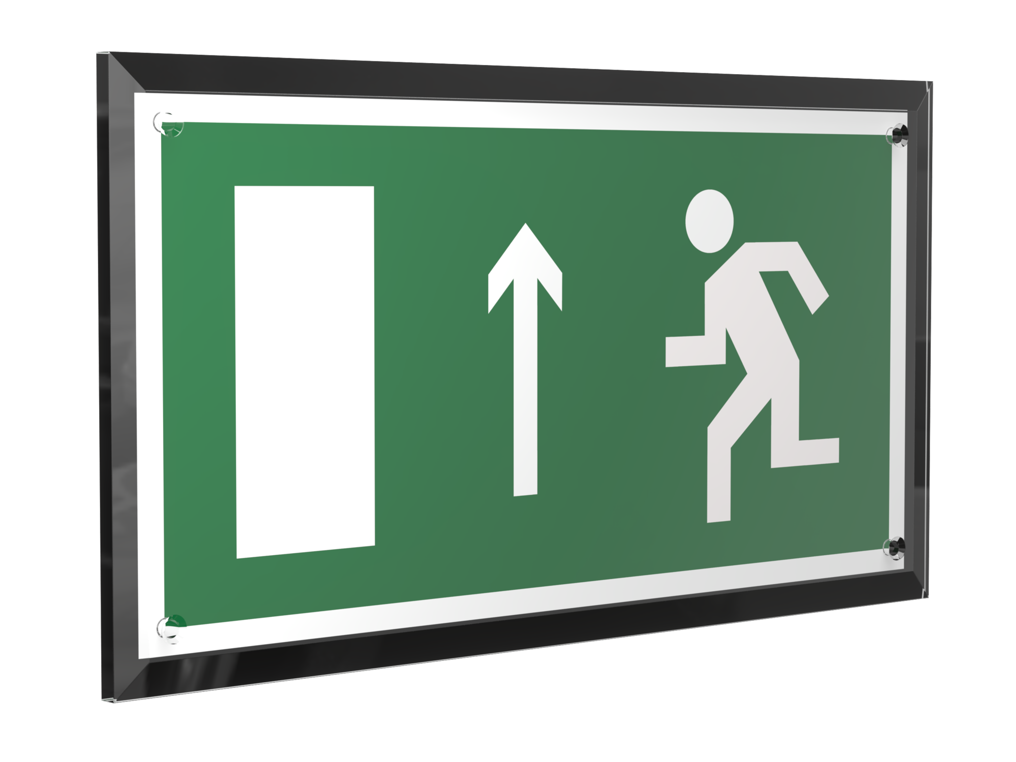 Знак безопасности PT-32178-Black.E12''Напр. к эвакуационному выходу прямо (лев.)''