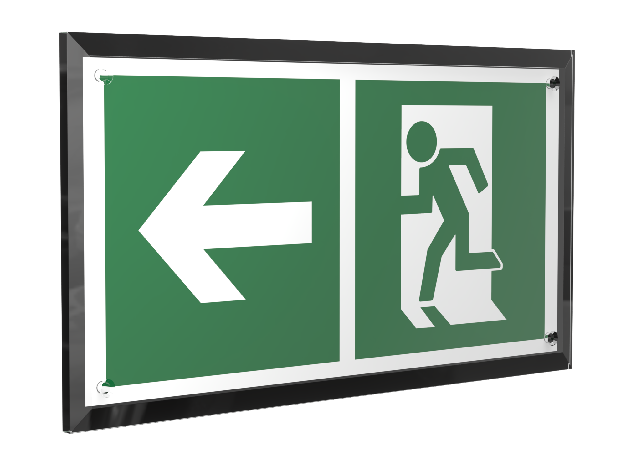 Знак безопасности PT-32178-Black.E32''Напр. к эвакуационному выходу налево''